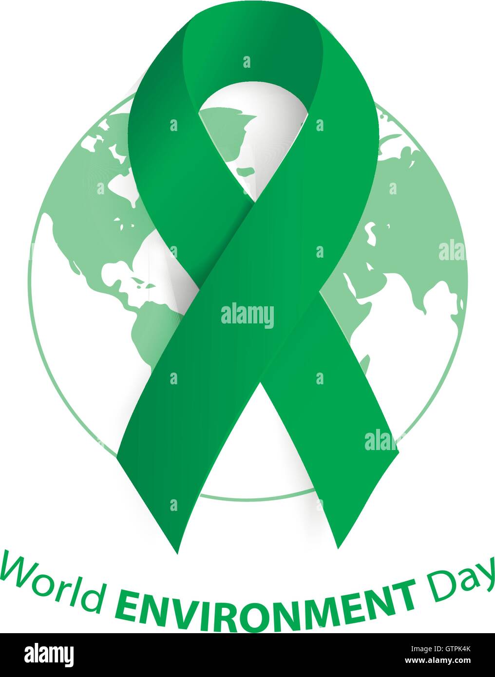 La Giornata mondiale dell ambiente loghi set. Logo verde collezione. Nastro ecologico. Illustrazione Vettoriale
