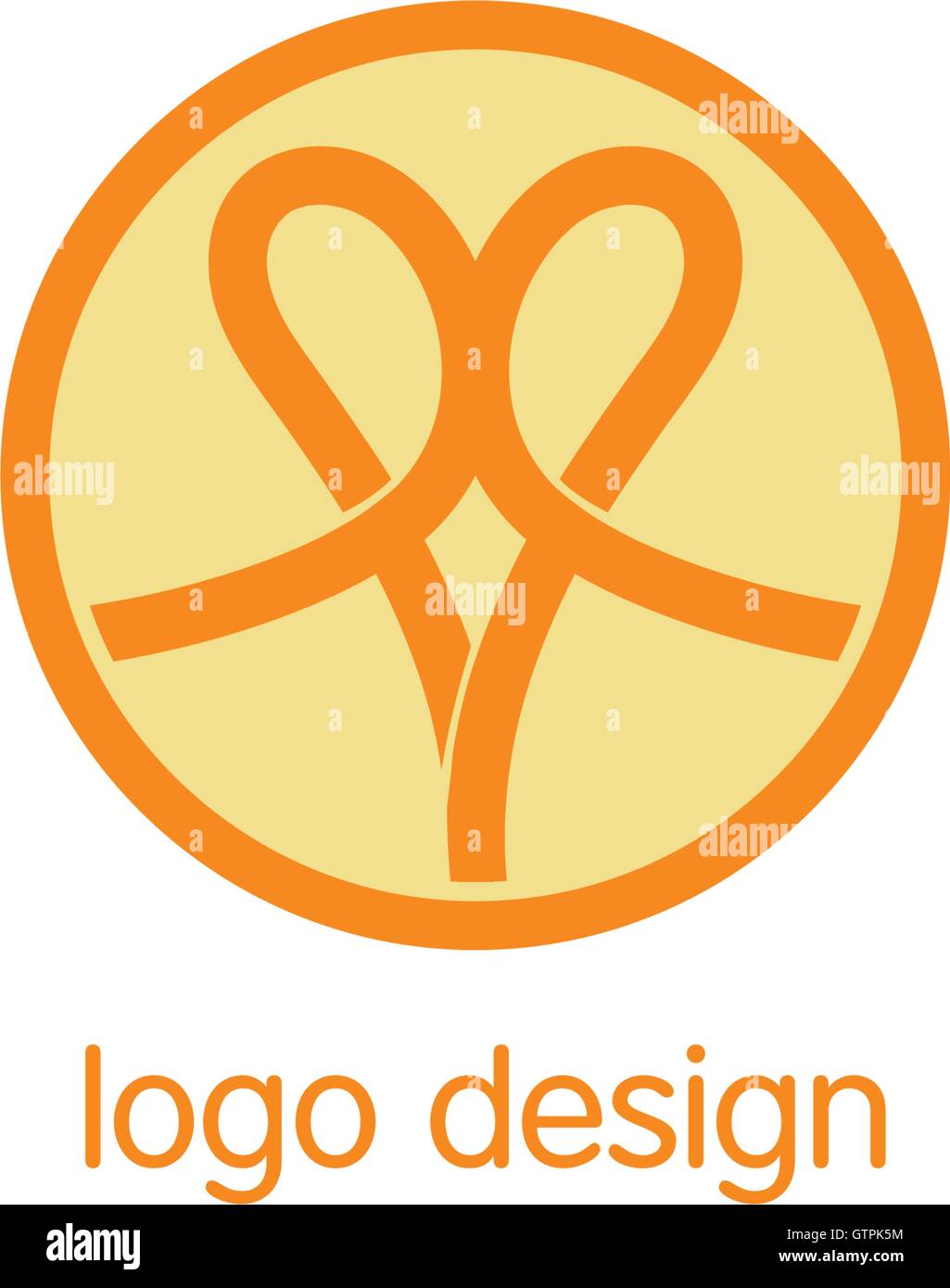 Vettore astratti Persone logo. Arancione logotipo isolato. Abstract monolinea. Icona del nodo. Illustrazione Vettoriale