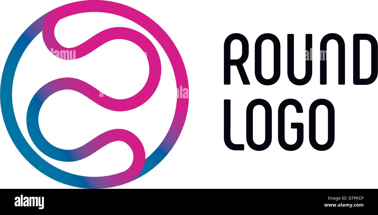 Isolate il vettore astratto logo. Forma Tonda Colore viola logotipo sagomato. Illustrazione Vettoriale