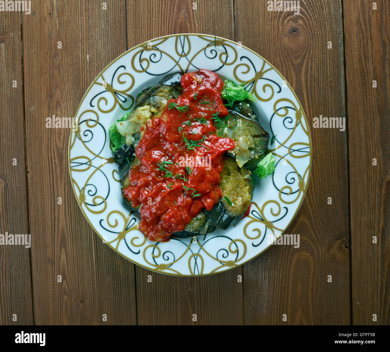 Eksili Patlıcan Tarifi - Turco antipasto di melanzane marinate Foto Stock