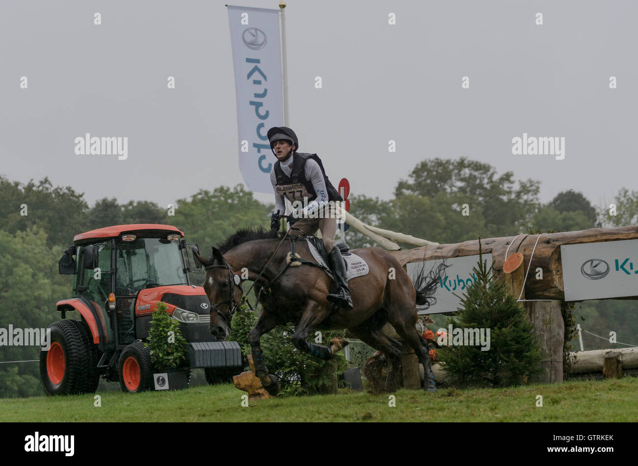 Piloti competere nel cross country horse trials a Blenheim Palace International Horse Trials. Credito: Scott Carruthers/Alamy Live News Foto Stock
