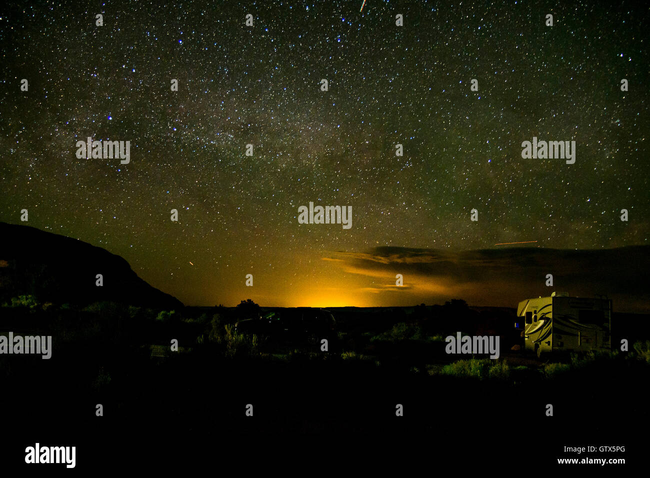 Moab Utah Arches National Parc stelle nella notte 2 Foto Stock