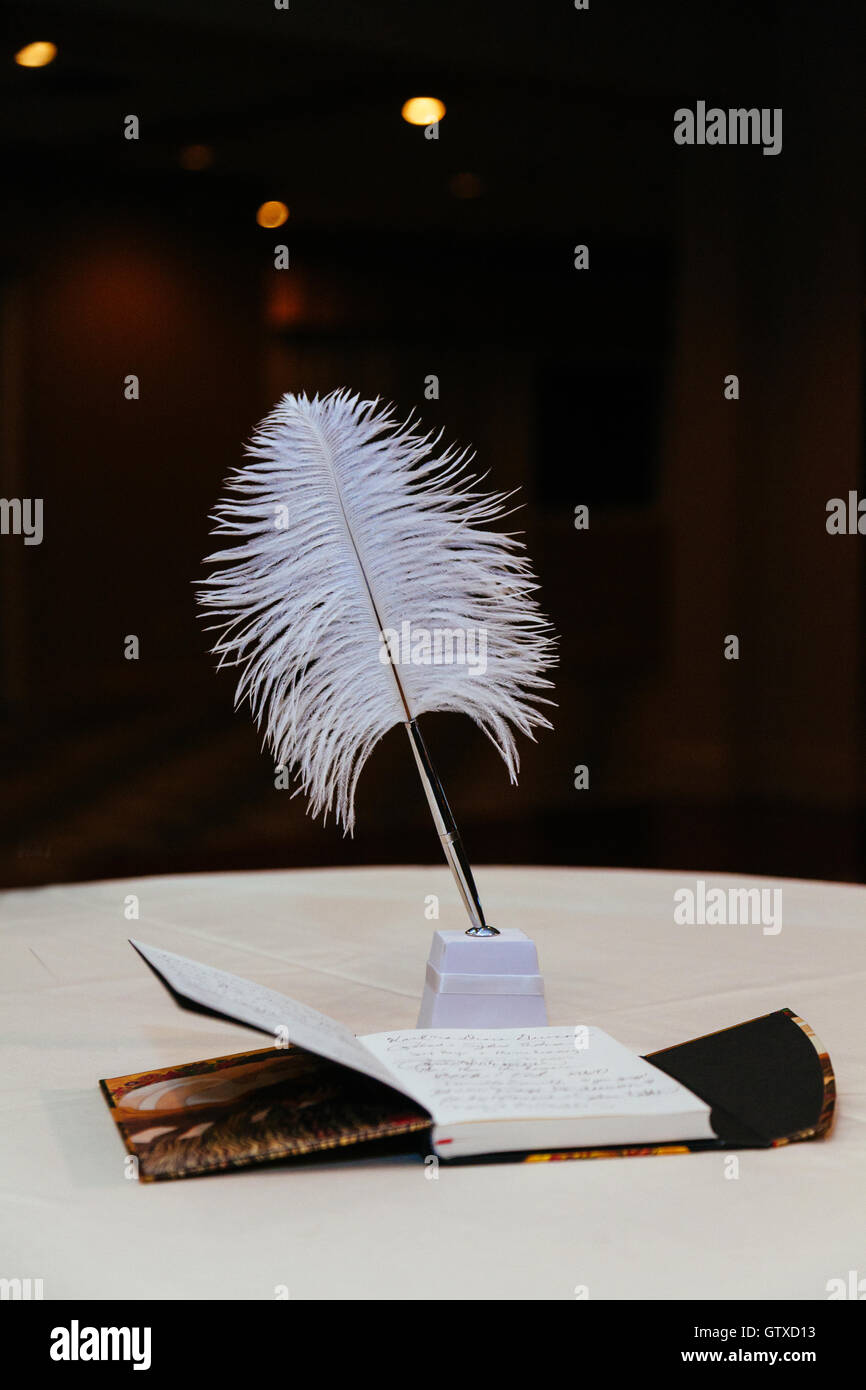 Firmare il matrimonio guest book Foto Stock