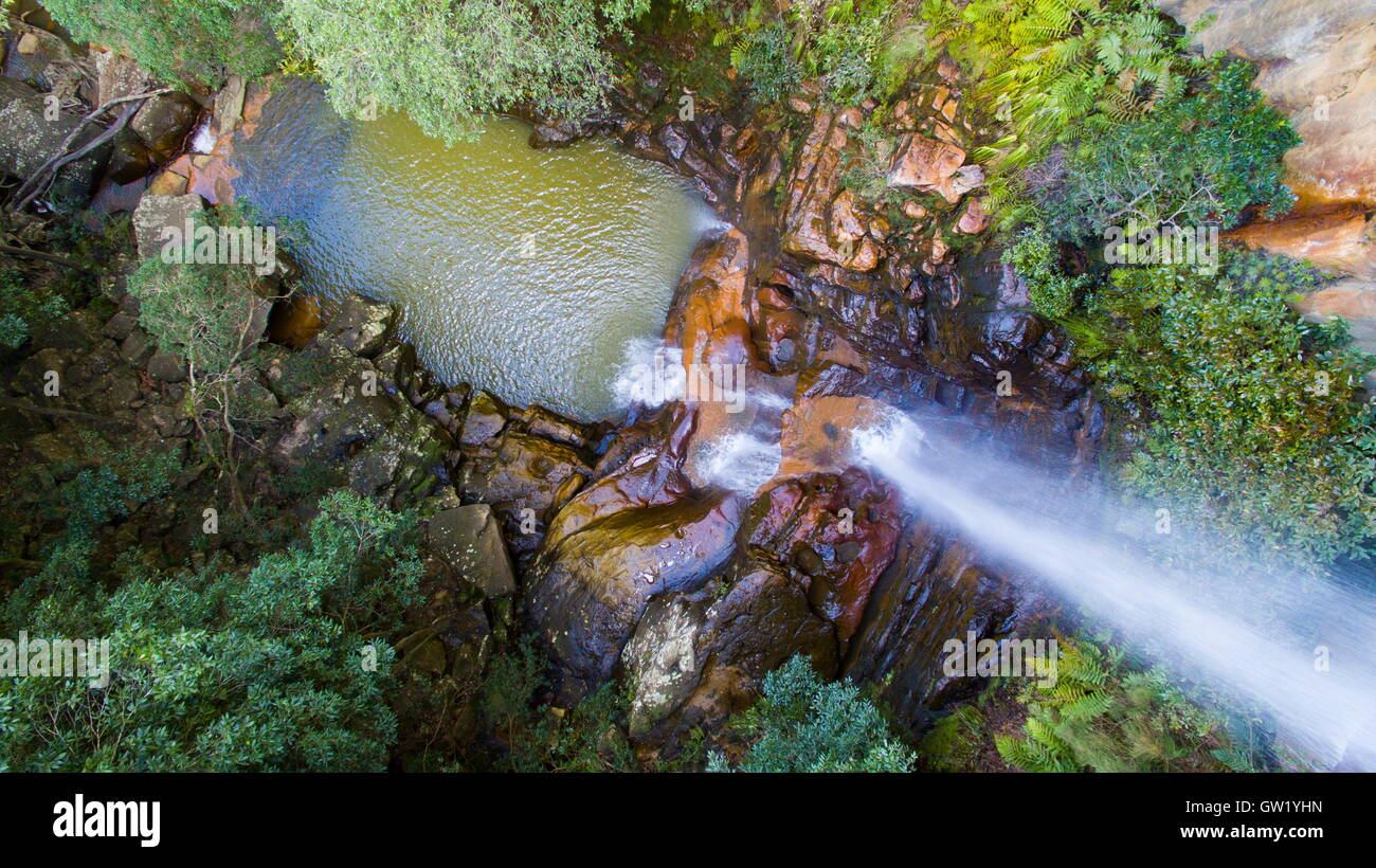 Kelly cascata vicino a Helensburgh nel nord della regione di Illawarra del NSW, Australia. Foto Stock