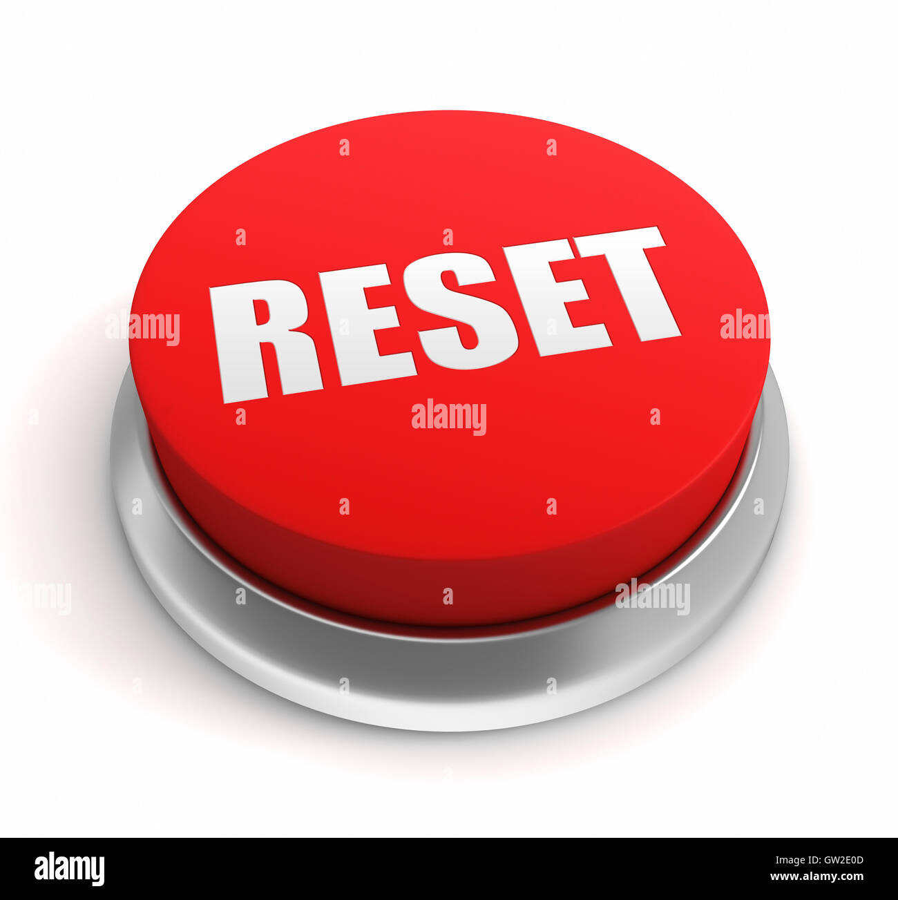 Il pulsante di reset concetto 3d illustrazione Foto Stock