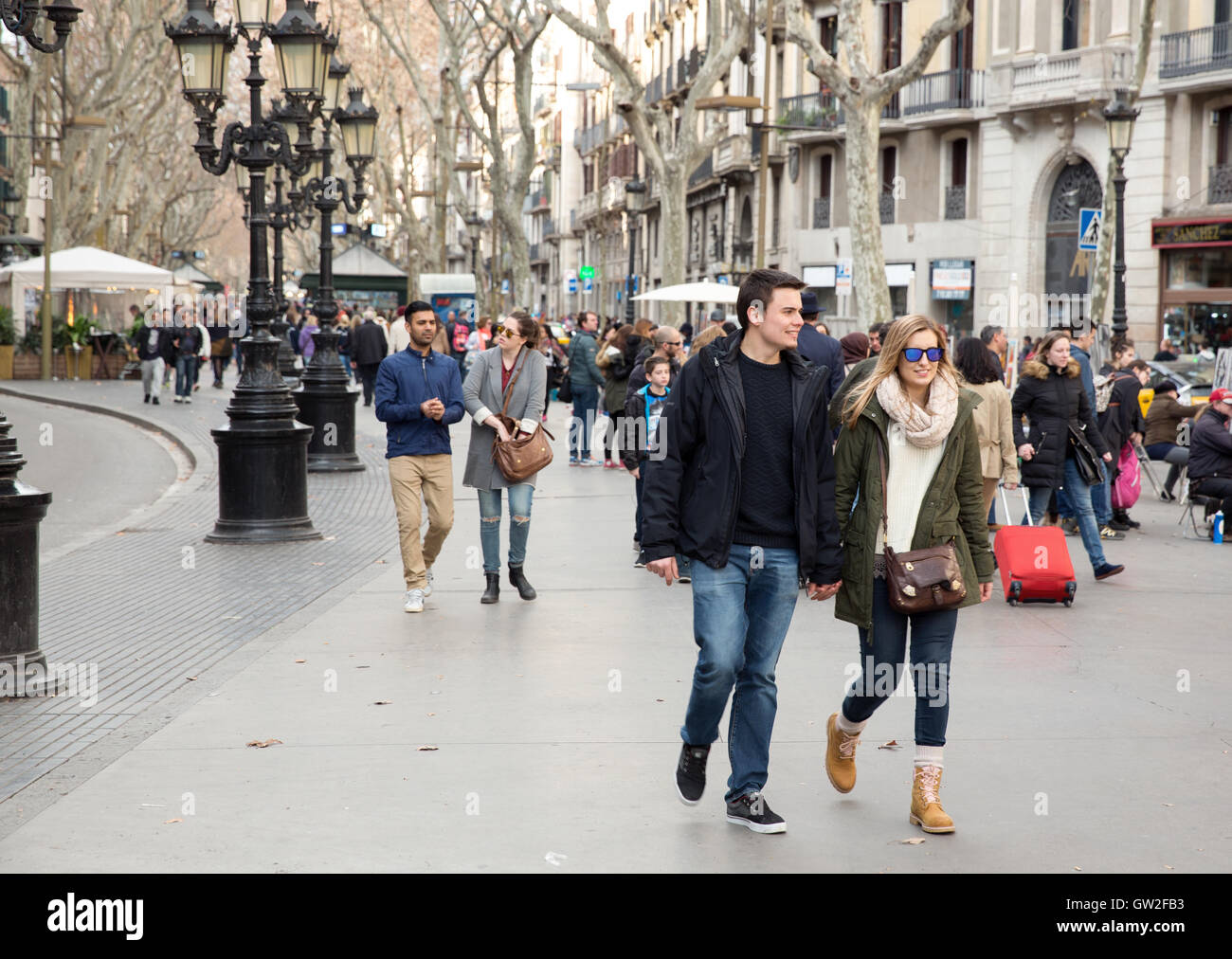 La Rambla, Barcelona, Spagna. Foto Stock