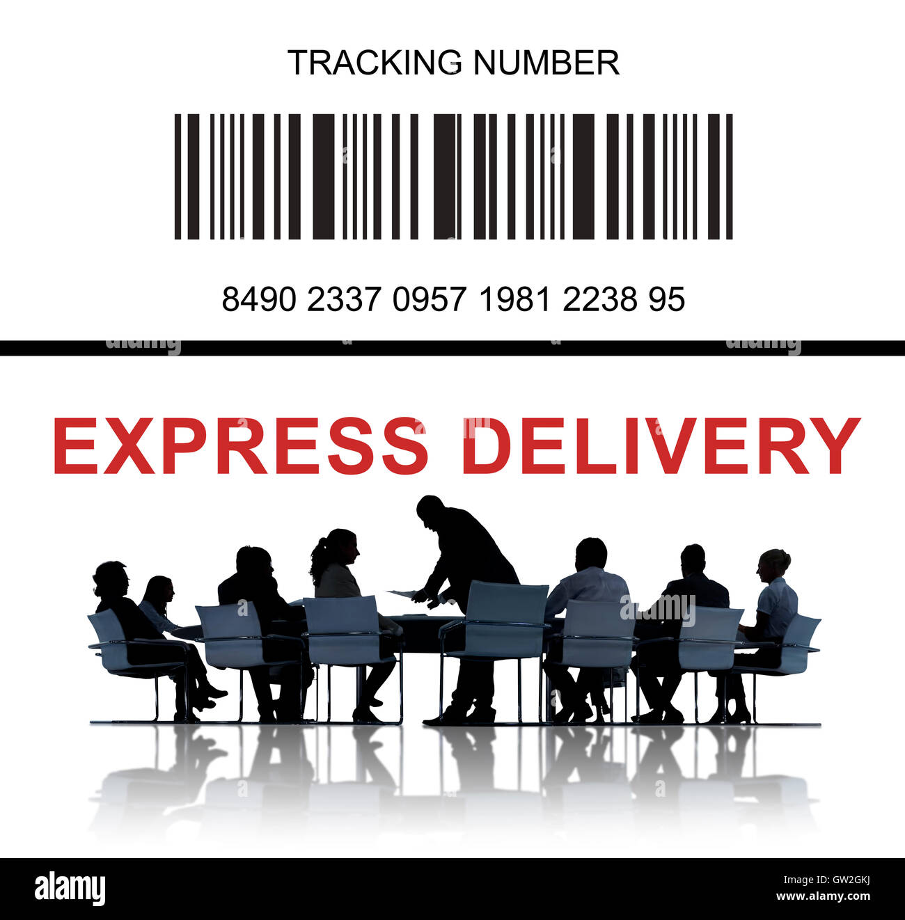 Codice a barre per il numero di Tracking Concept Foto Stock