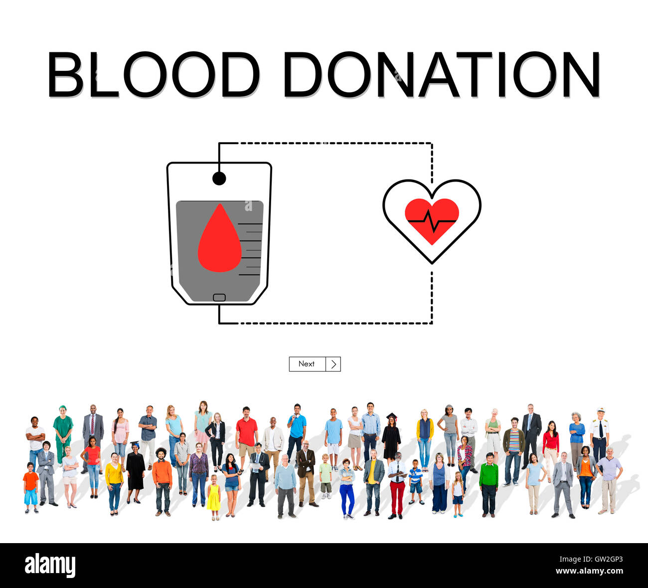 La donazione di sangue Cuore di aiuto il concetto di cura Foto Stock