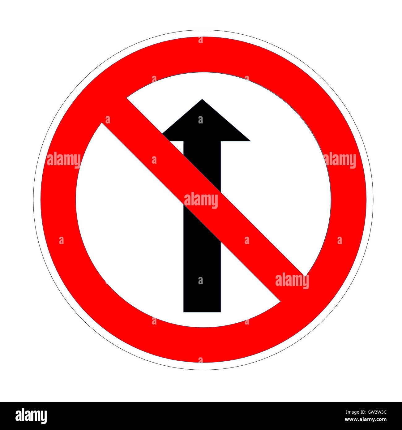 Non andare dritto segno Foto Stock