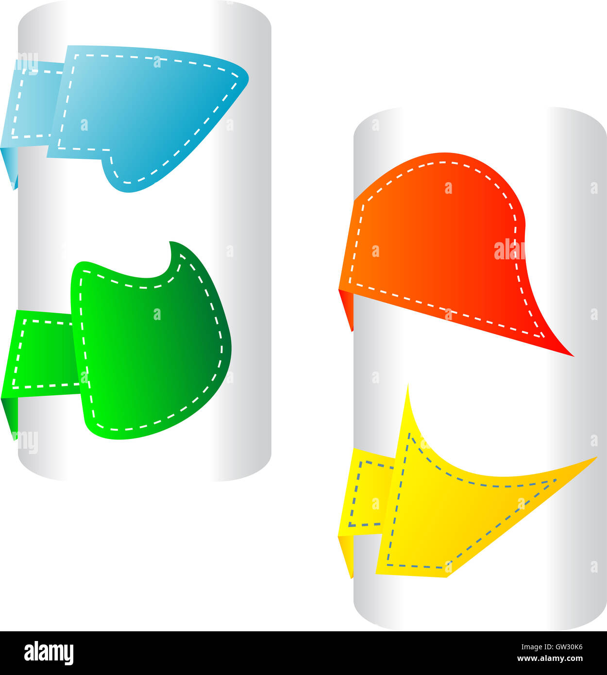 Stilizzata etichette colorate e set di badge Foto Stock