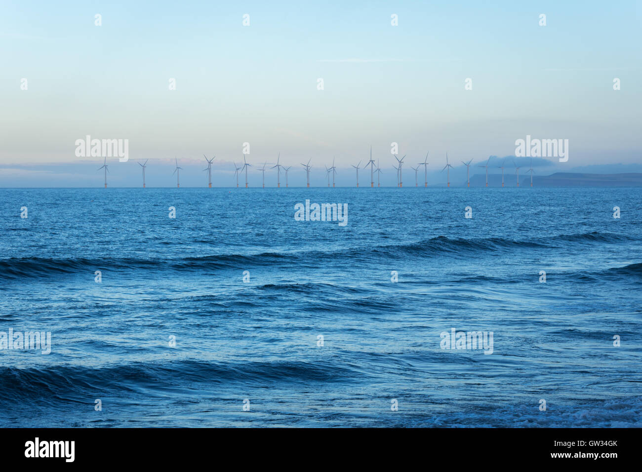 Blue giornata in spiaggia, Seaton Carew Foto Stock