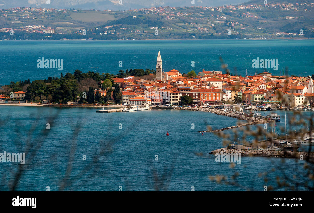 Città Izola, Slovenia Foto Stock