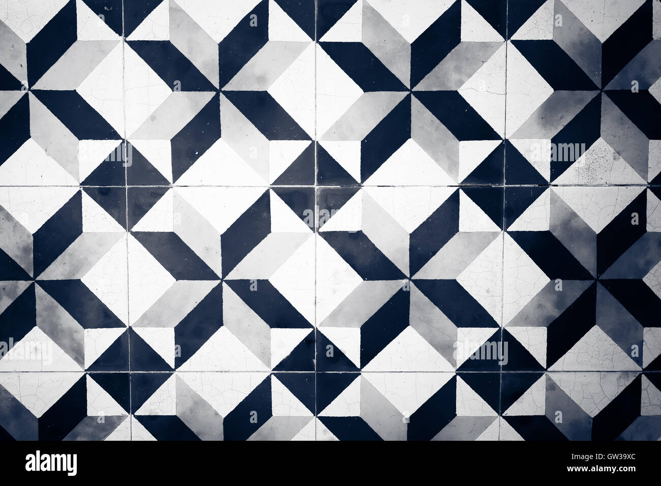 La vecchia pietra naturale di piastrelle a mosaico sullo sfondo Foto Stock