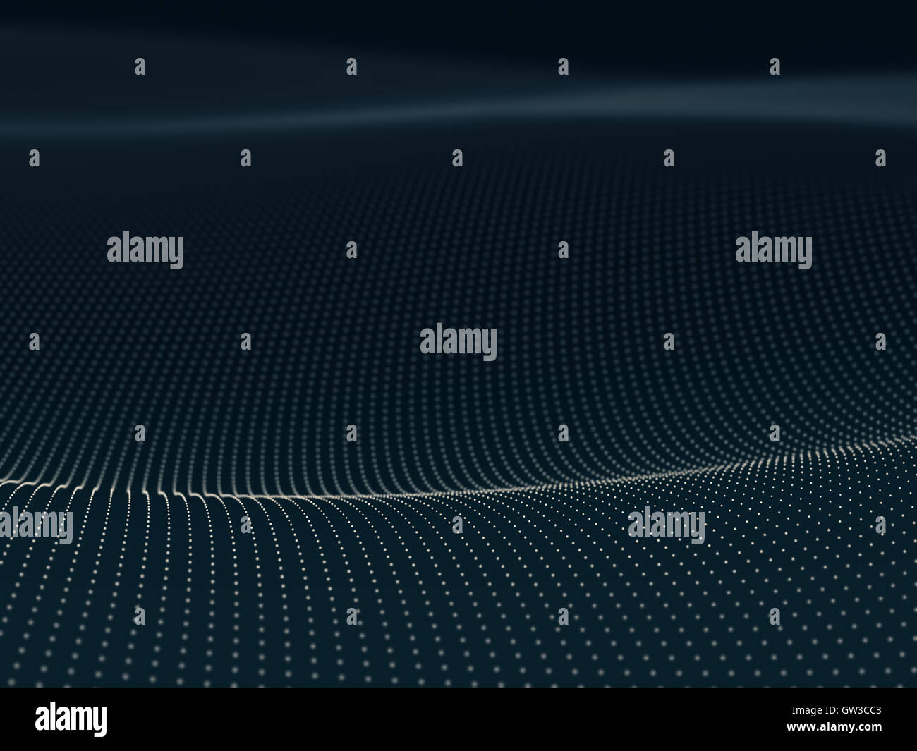 3D'illustrazione. Onde punti concetto tecnologico di sfondo astratto. Foto Stock
