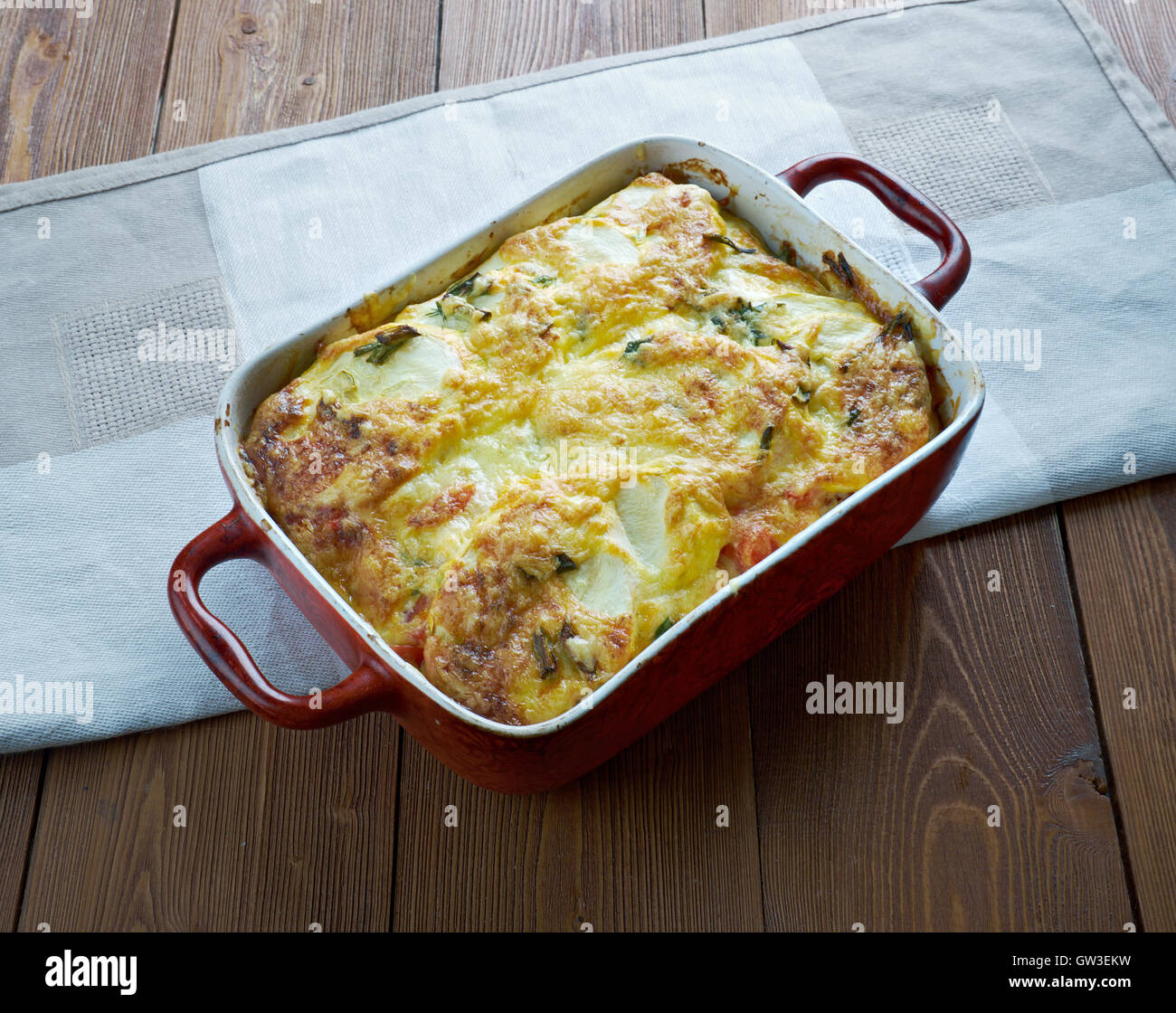 La Moussaka con zucchine.cucina greca Foto Stock