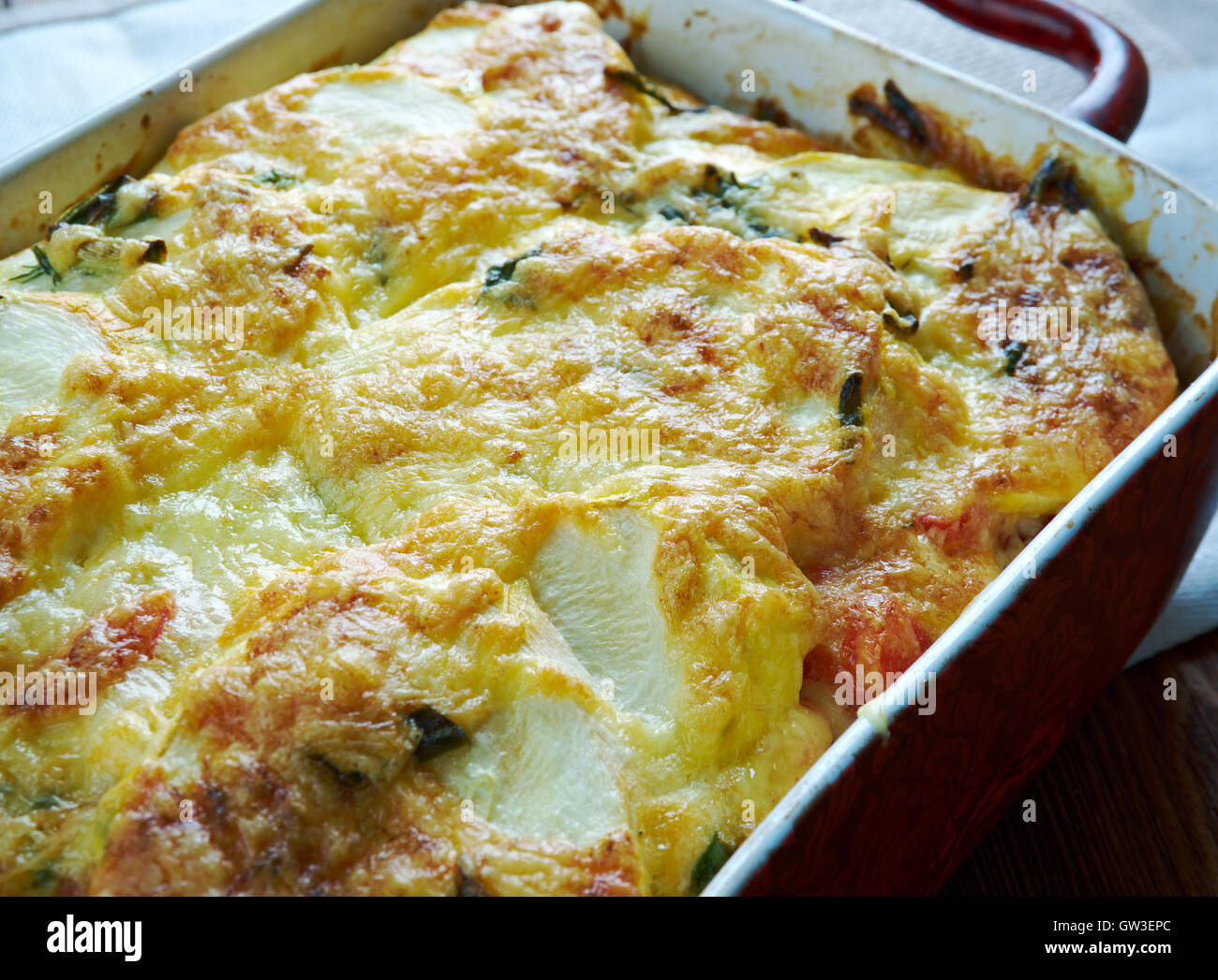 La Moussaka con zucchine.cucina greca Foto Stock