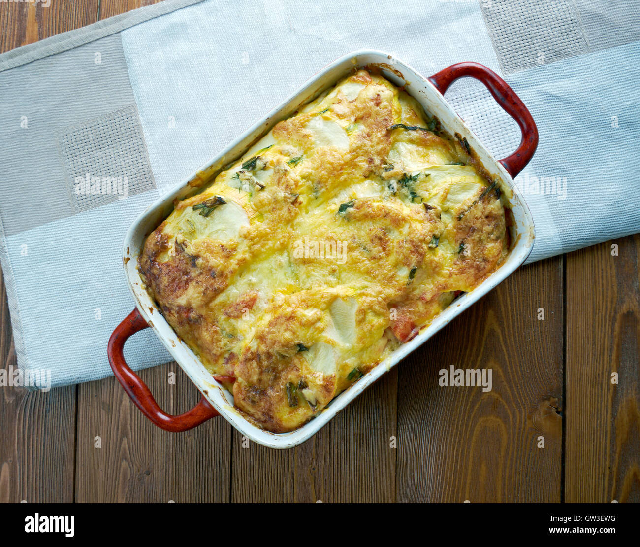 La Moussaka con zucchine.cucina greca Foto Stock