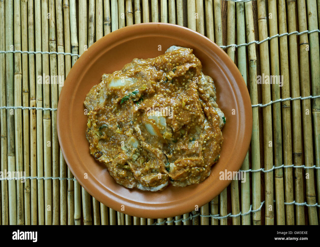 Melanzane con patate Baigan, Aloo o Brinjal. Foto Stock