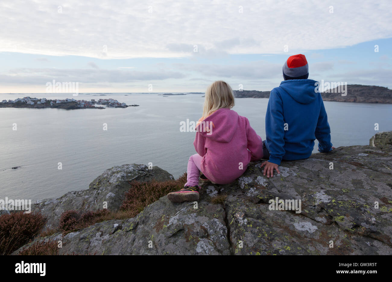 Guardando a Åstol da Dyrön Foto Stock