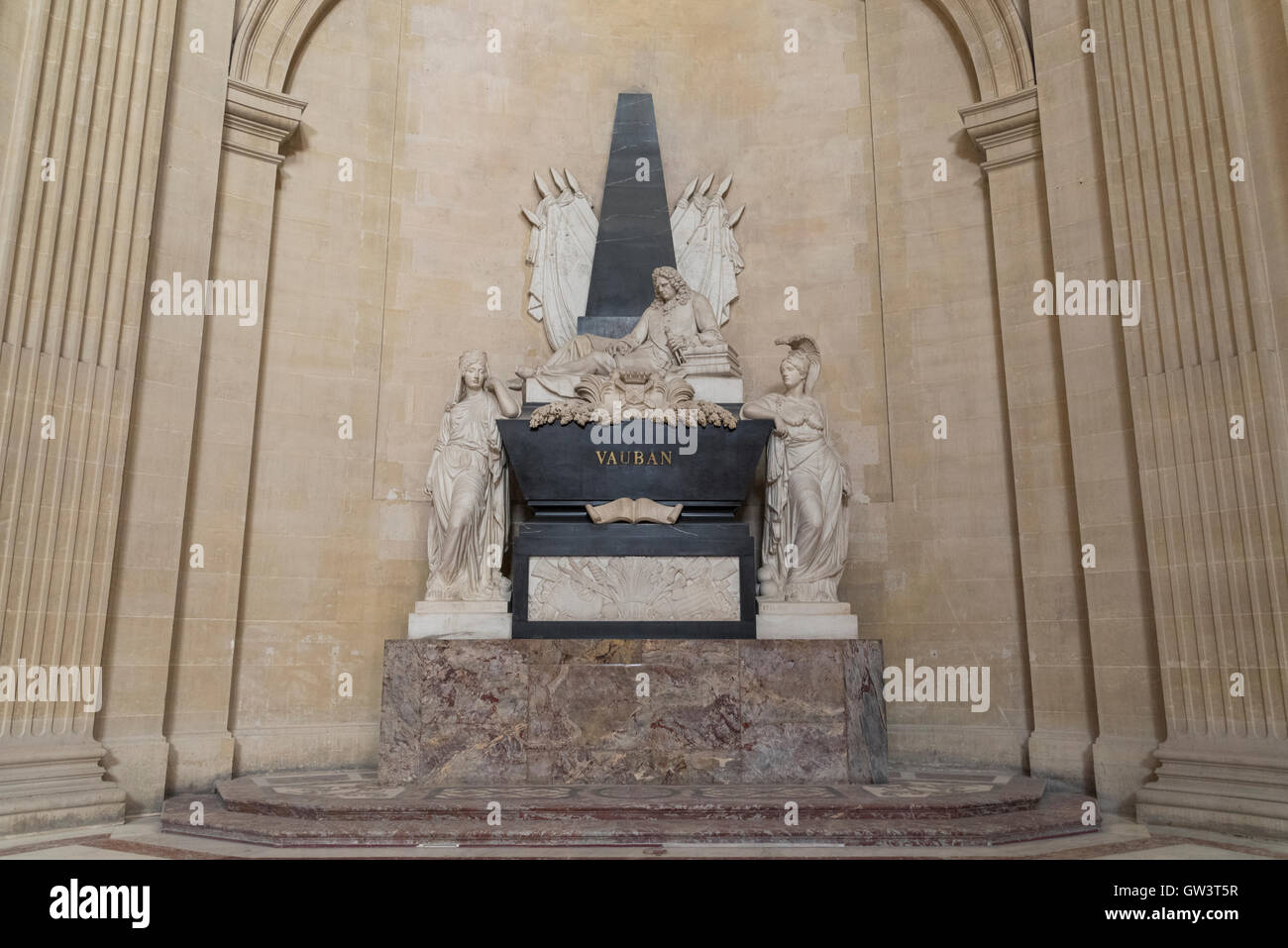 Il monumento funebre a Vaubanat Les Invalides - Dôme des Invalides e la tomba di Napoleone I, Parigi, Francia Foto Stock