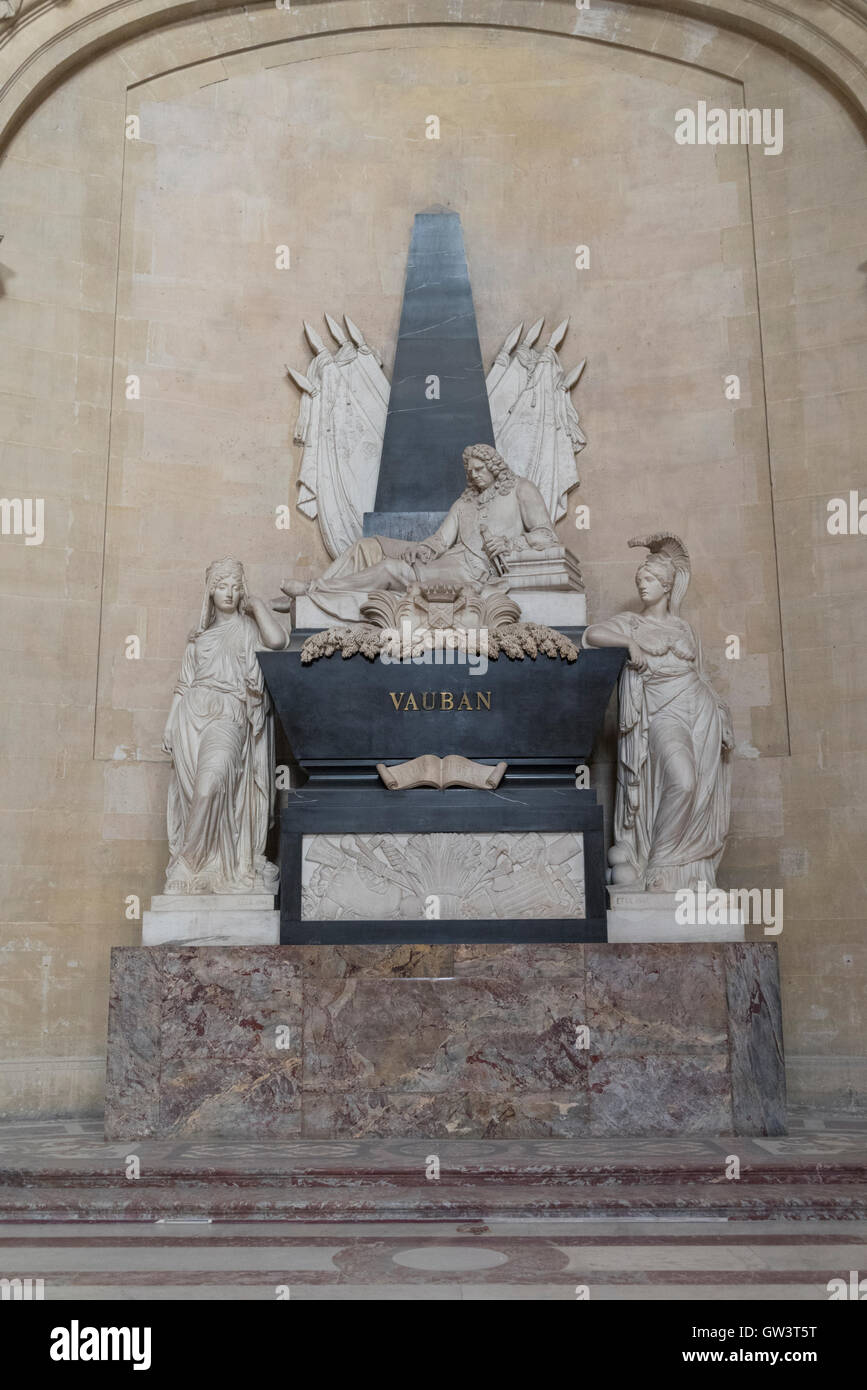 Il monumento funebre a Vaubanat Les Invalides - Dôme des Invalides e la tomba di Napoleone I, Parigi, Francia Foto Stock