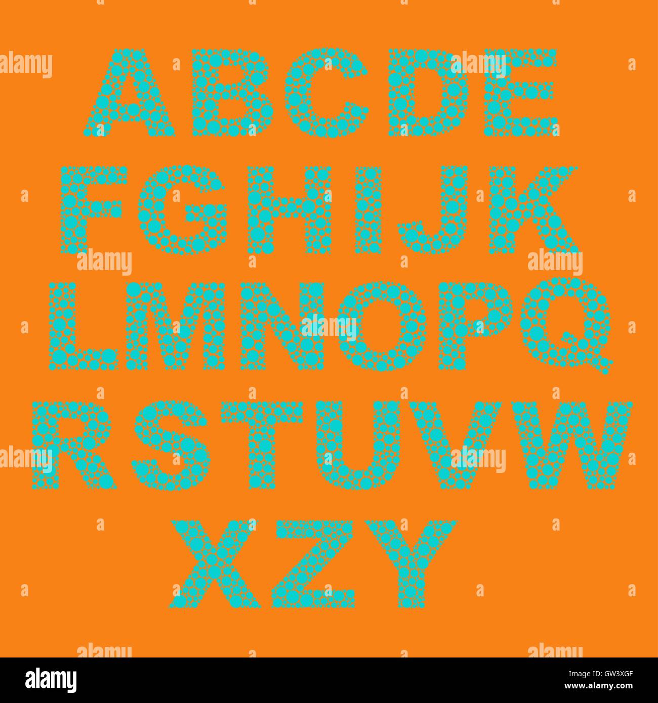 Set di daltonici stile font. Test di Ishihara concetto. Illustrazione Vettoriale