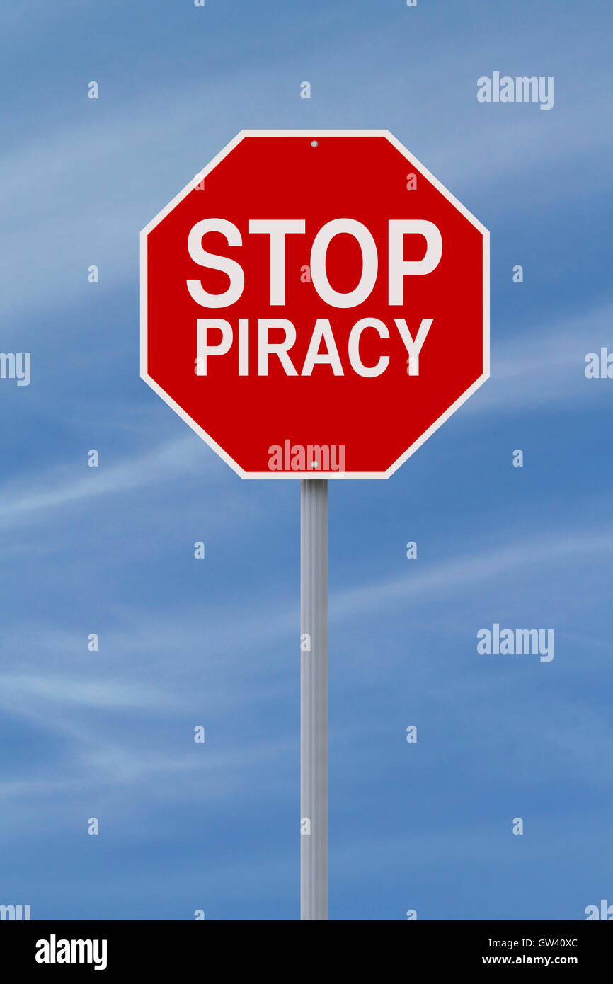 Stop alla pirateria Foto Stock