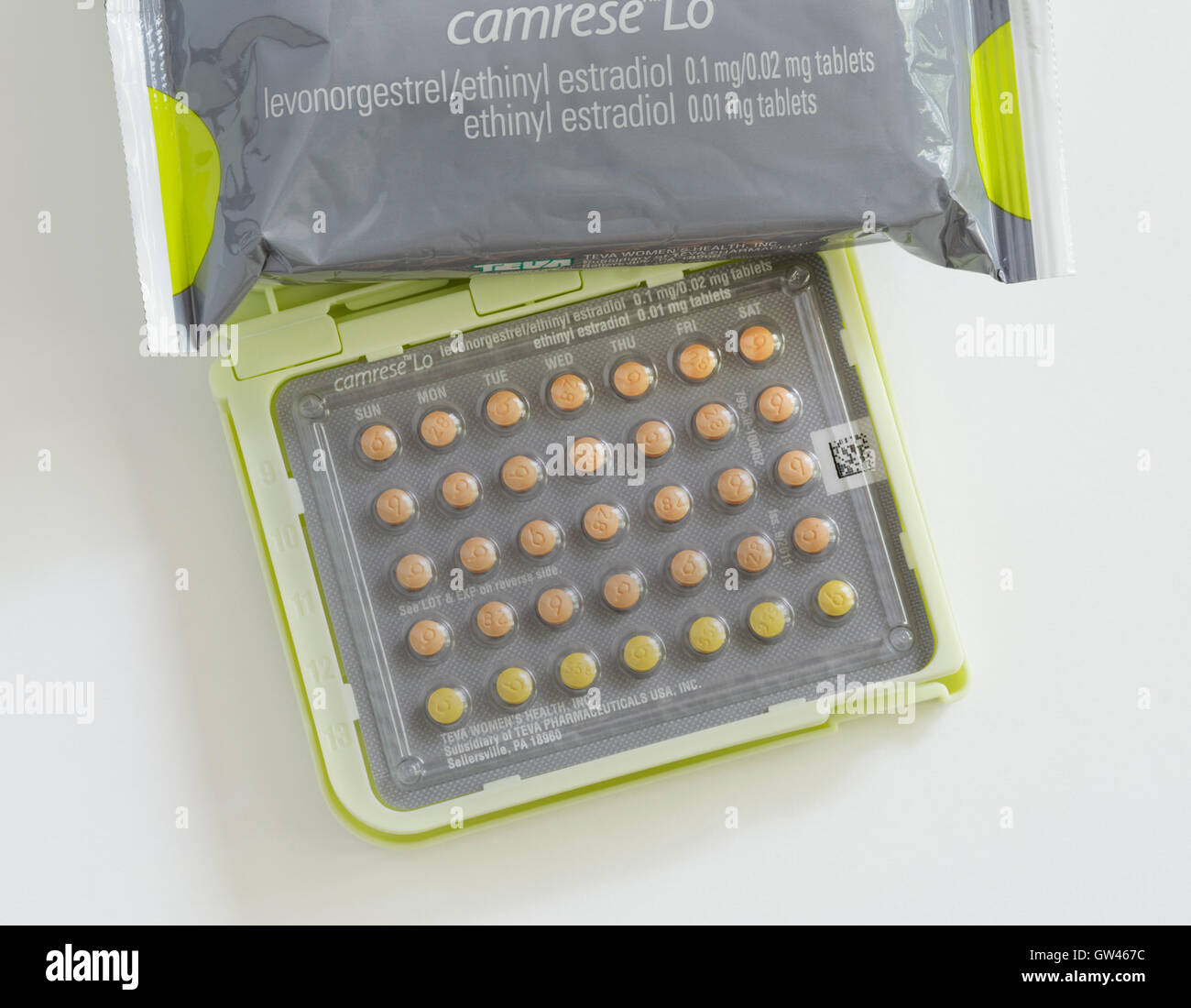 Controllo delle nascite pillole Foto Stock