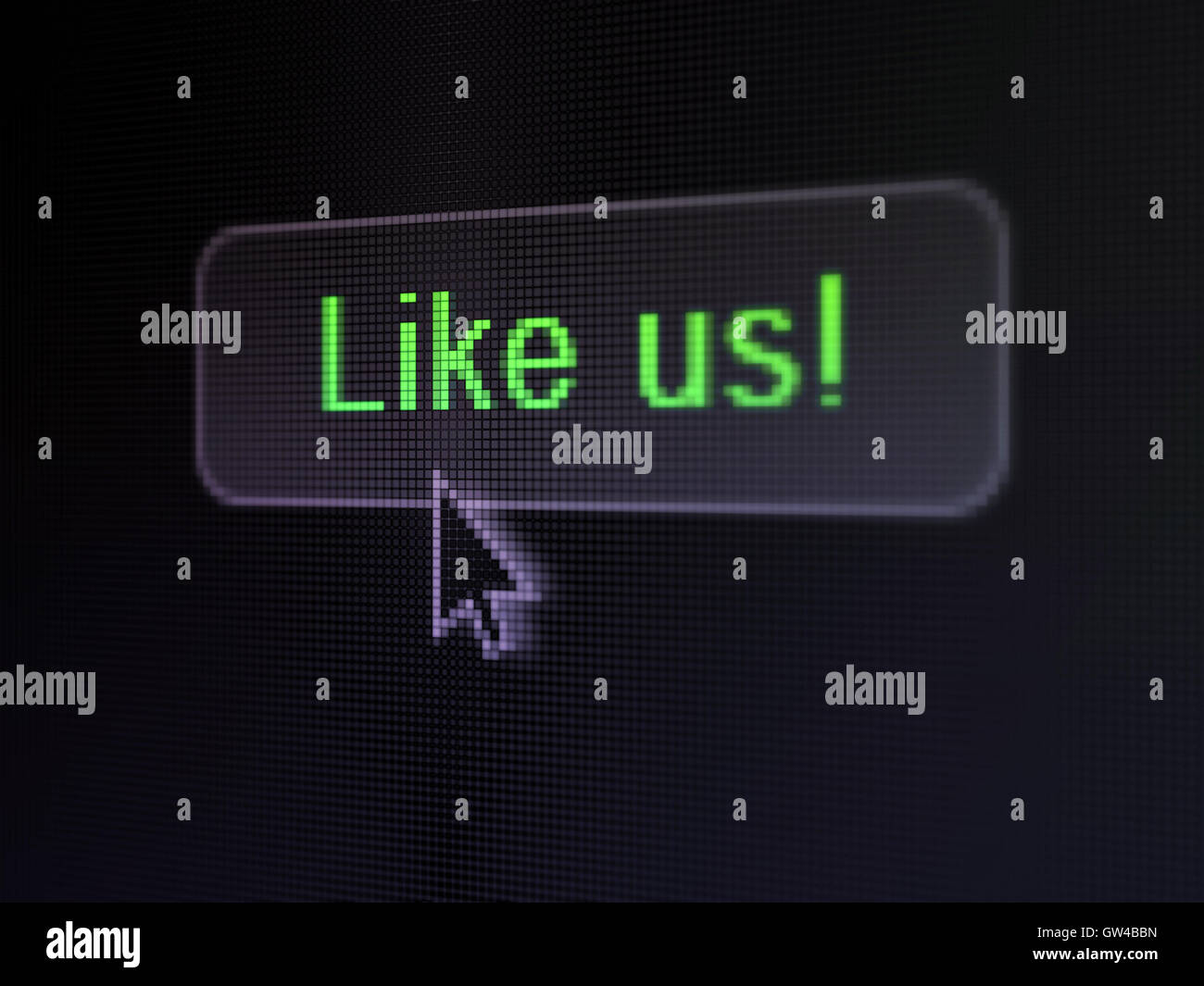 Social media concetto: come noi! Sul pulsante digitale sullo sfondo Foto Stock