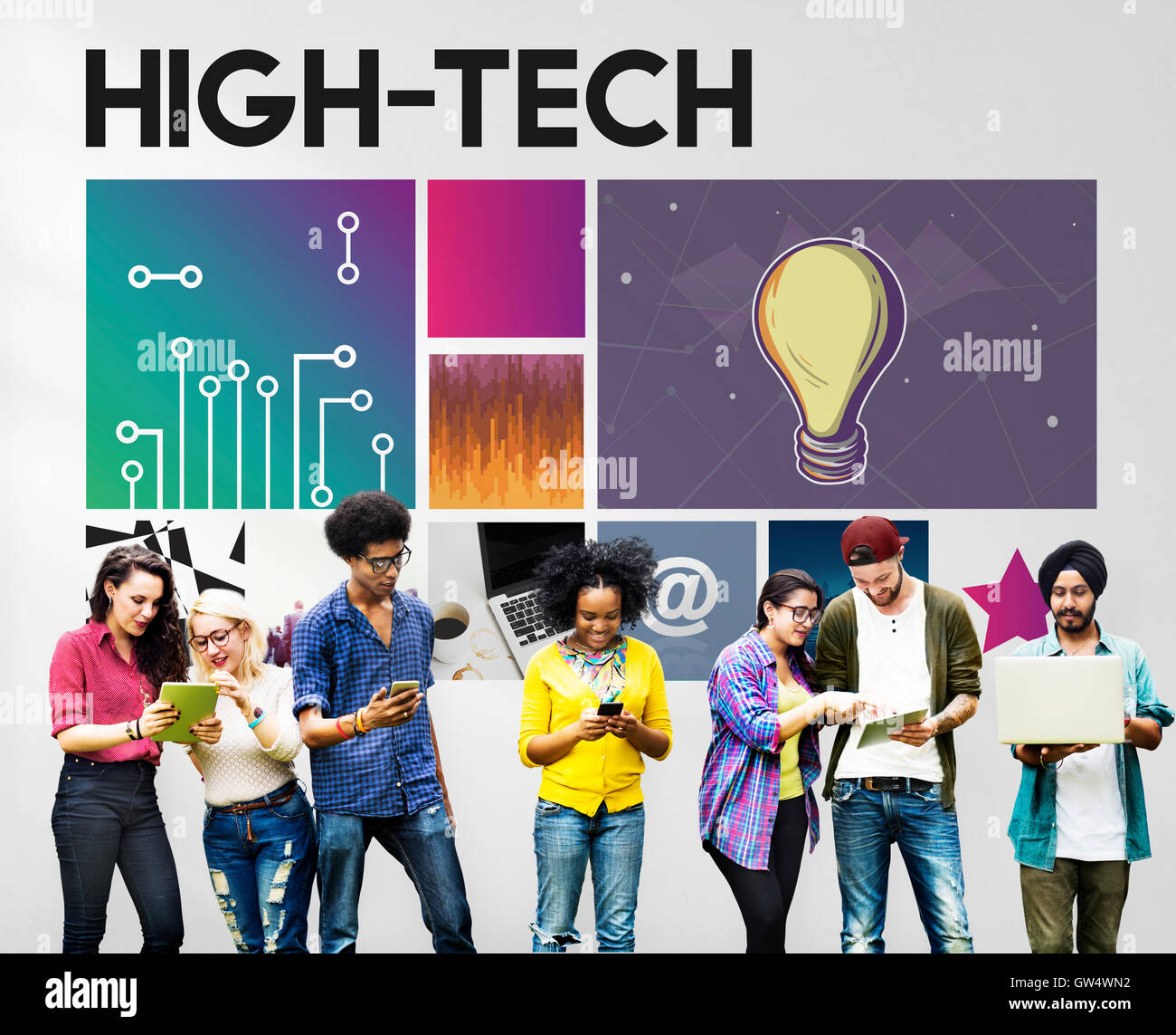 Tecnologia hi-tech il cyberspazio un concetto di rete Foto Stock