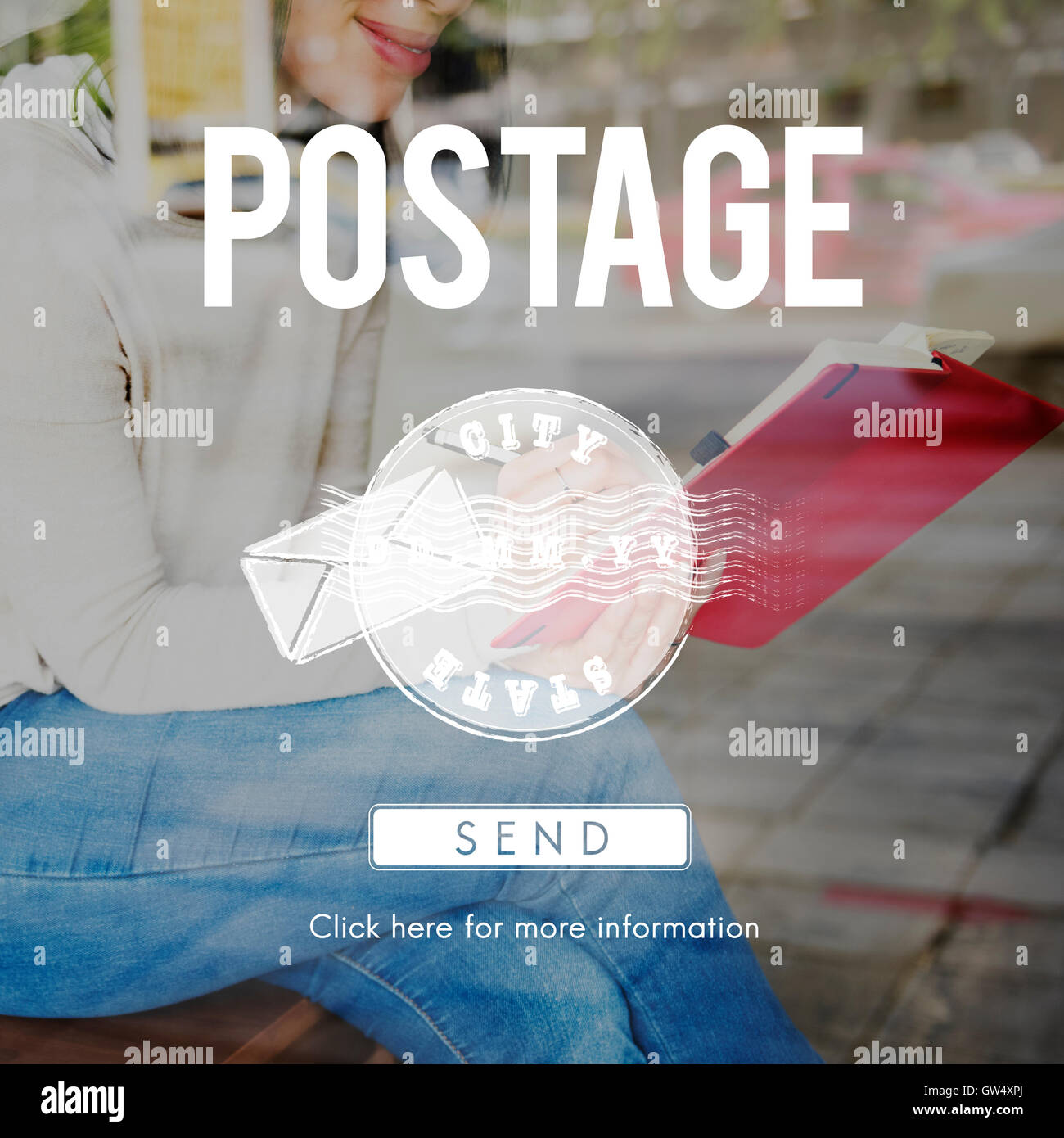 Postali recapito postale timbro concetto grafico Foto Stock