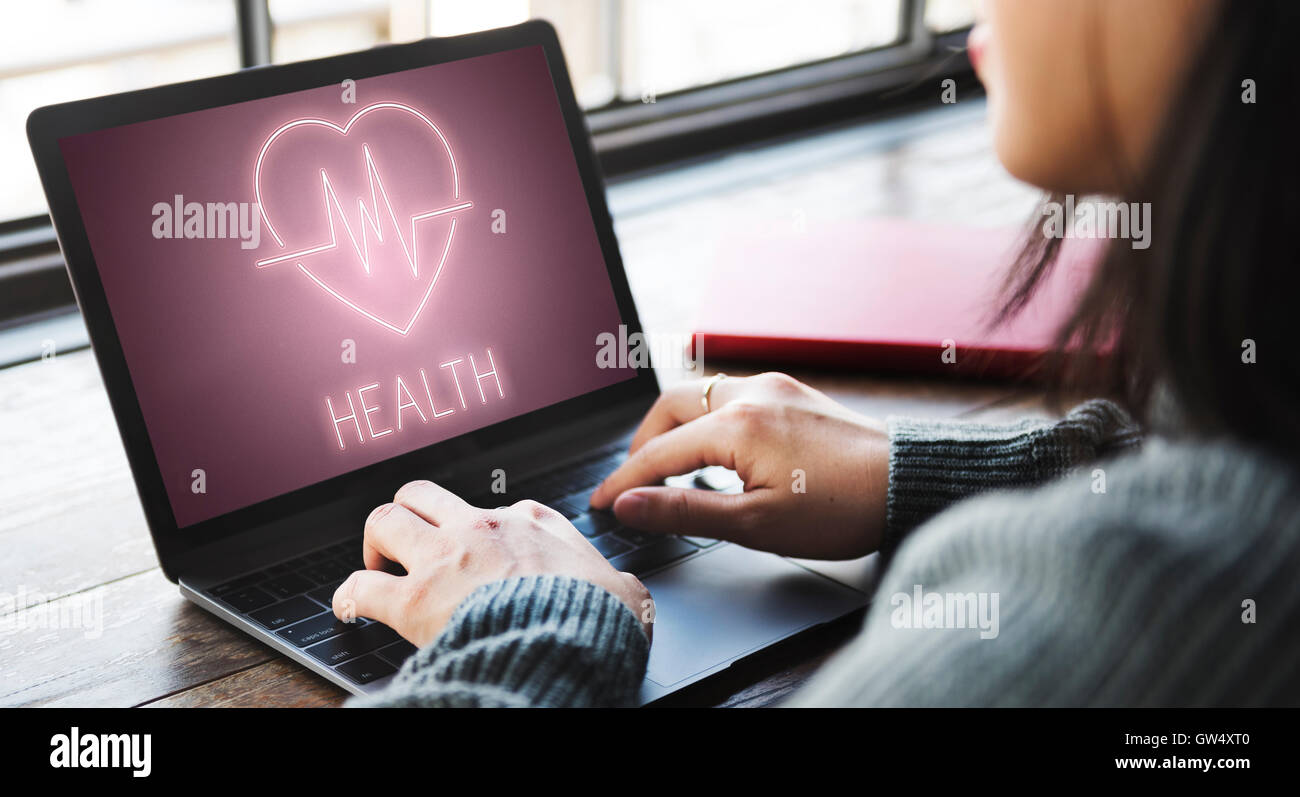 Salute Icona Heartbeat Concetto di simbolo Foto Stock