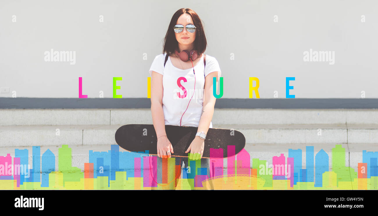 Hipster Chill Cityscape Urban Concept grafico Foto Stock