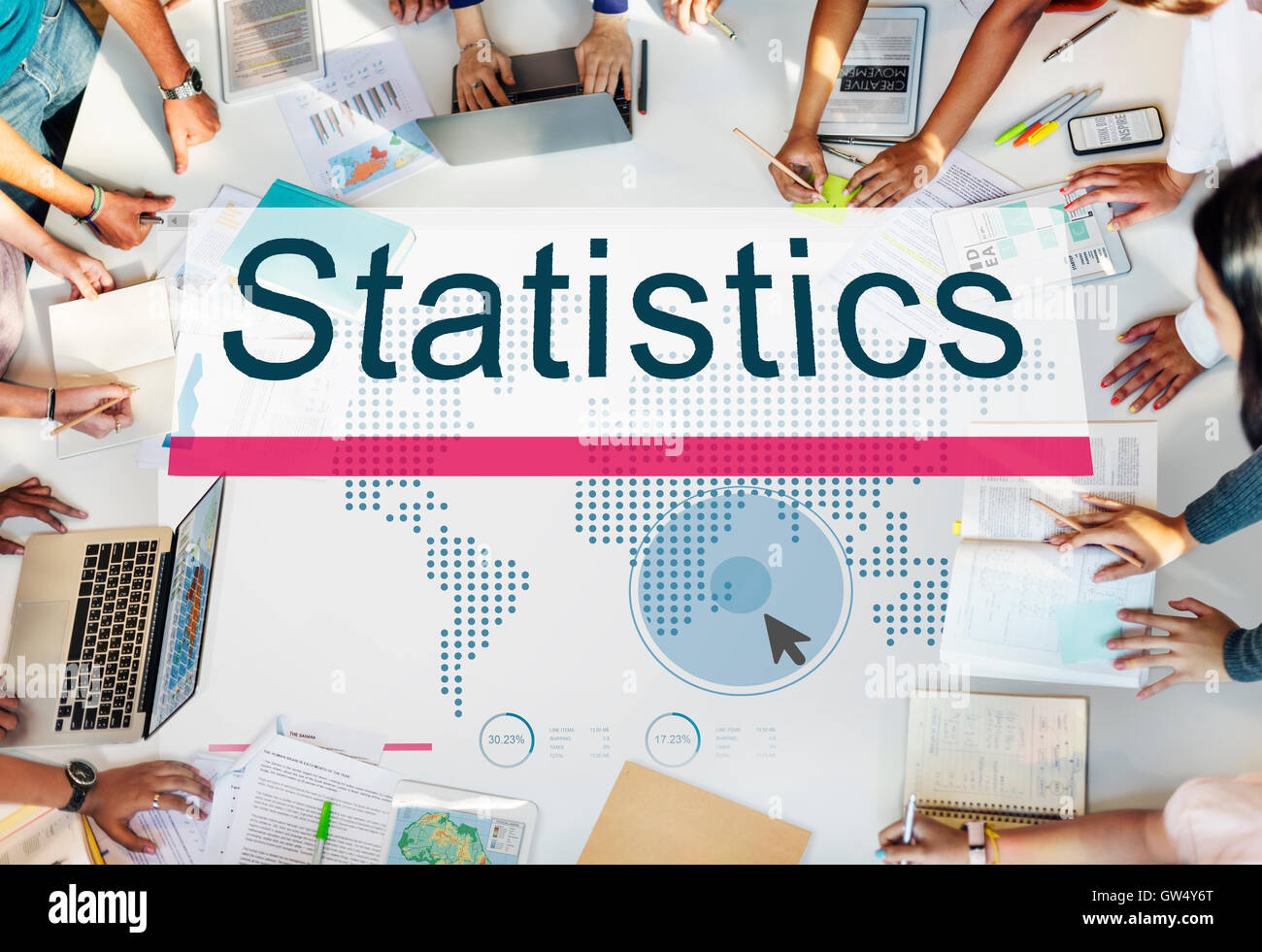 Analisi statistica delle informazioni aziendali Concetto di report Foto Stock