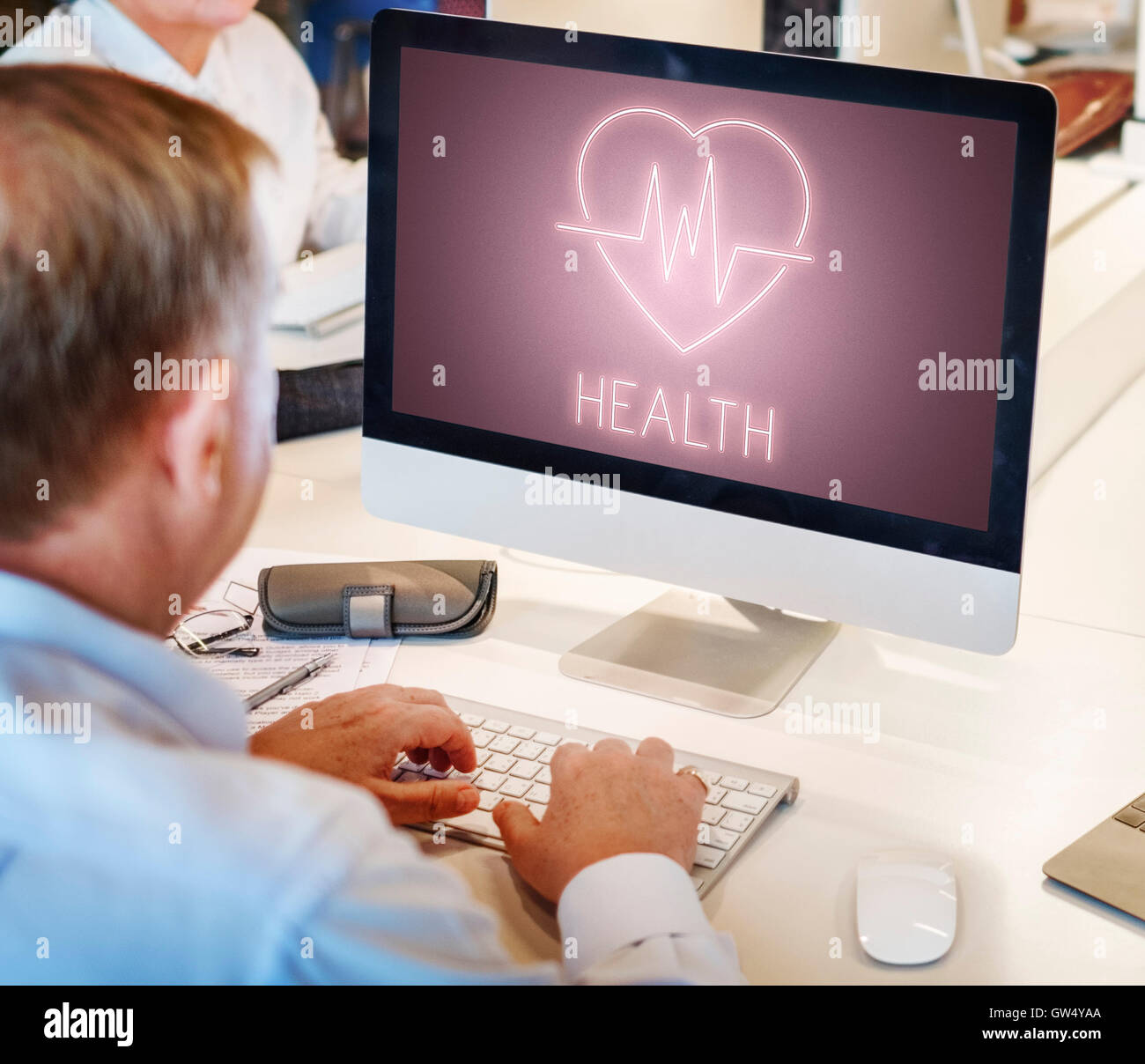 Salute Icona Heartbeat Concetto di simbolo Foto Stock