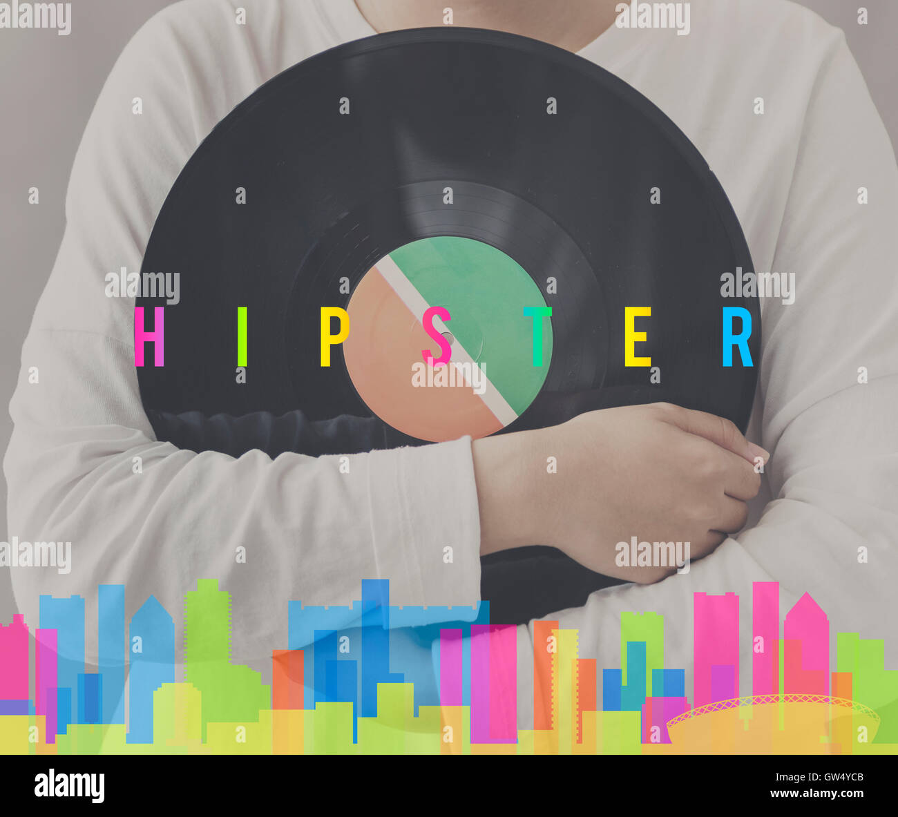 Hipster Chill Cityscape Urban Concept grafico Foto Stock