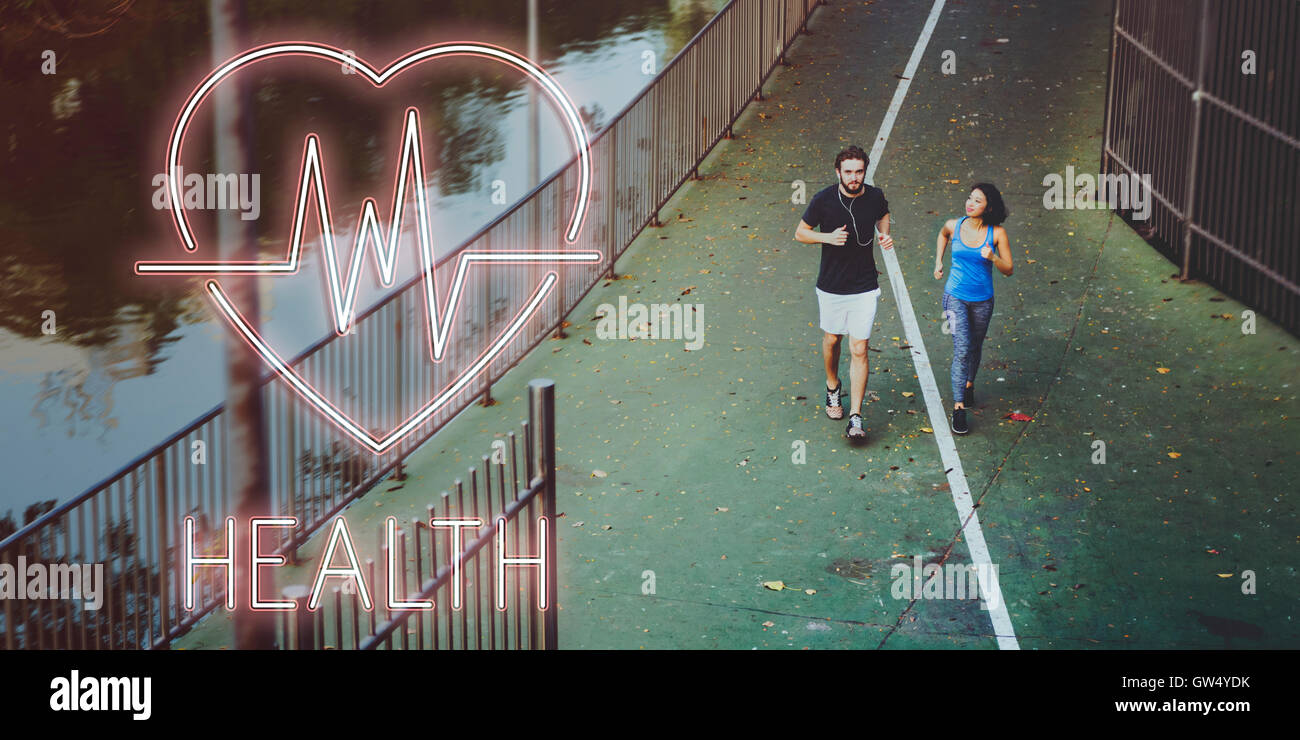 Salute Icona Heartbeat Concetto di simbolo Foto Stock