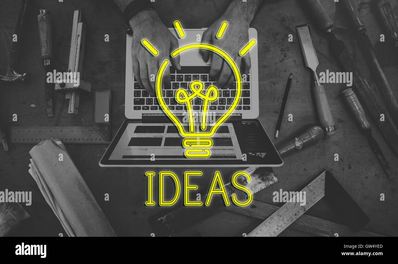 Idee obiettivo di progettazione pianificare una strategia tattica Concept Foto Stock