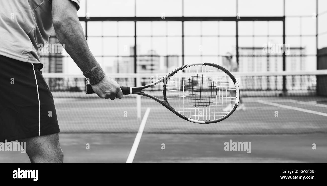 I giocatori di tennis concorrente concetto di formazione Foto Stock