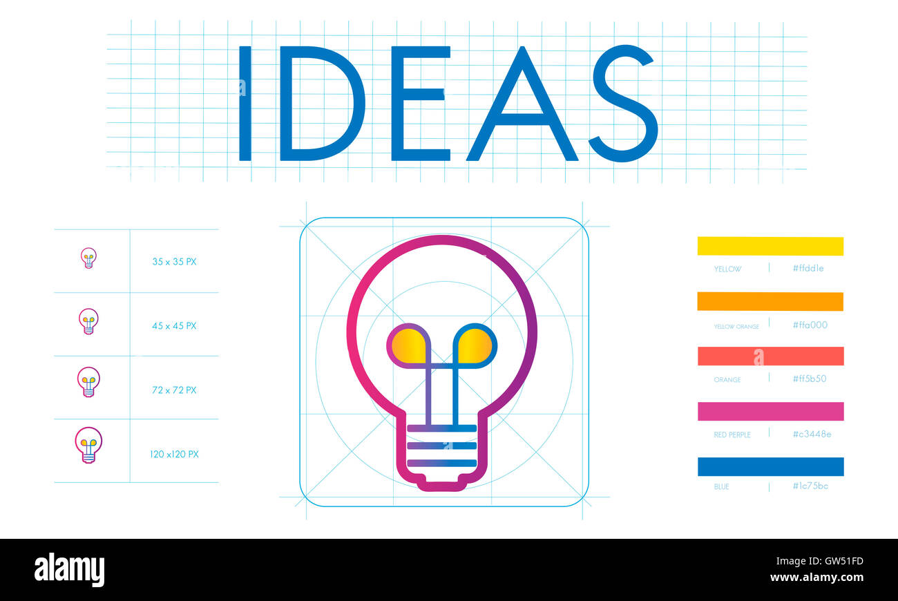 Innovazione di branding Creative Inspire Concept Foto Stock