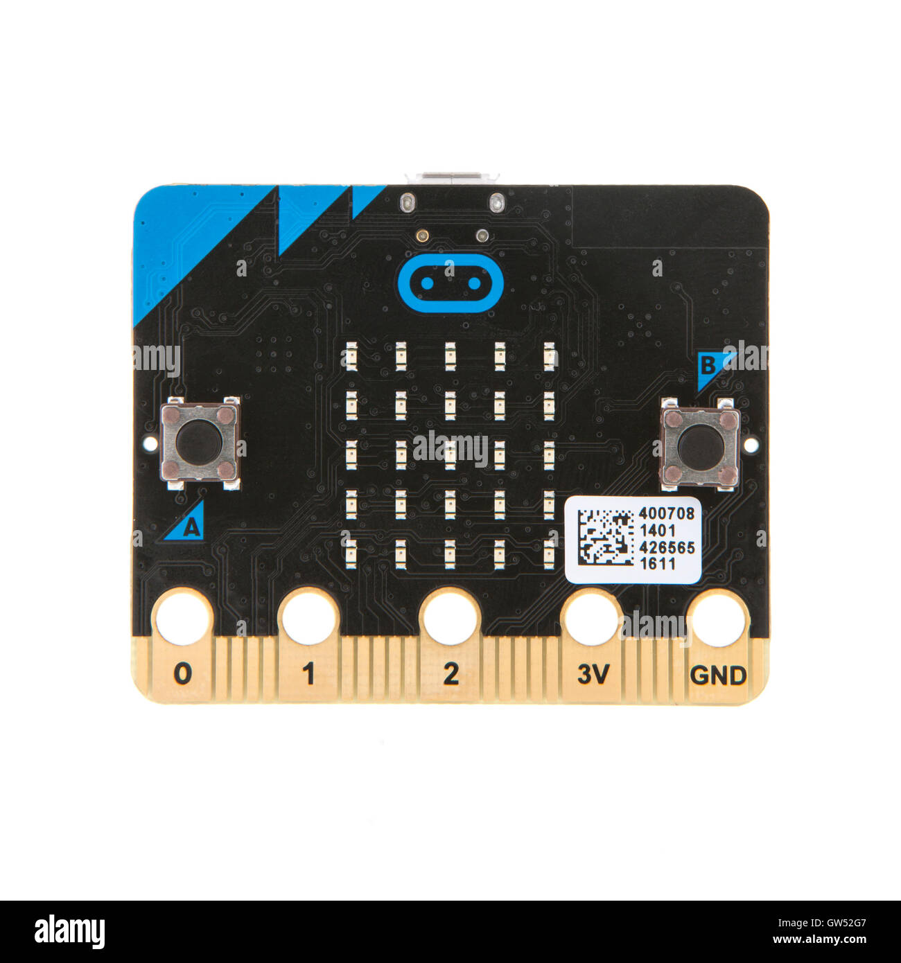 Micro della BBC Bit, micro:bit è un dispositivo completamente programmabile computer essendo dato libero di anno 7 bambini Foto Stock