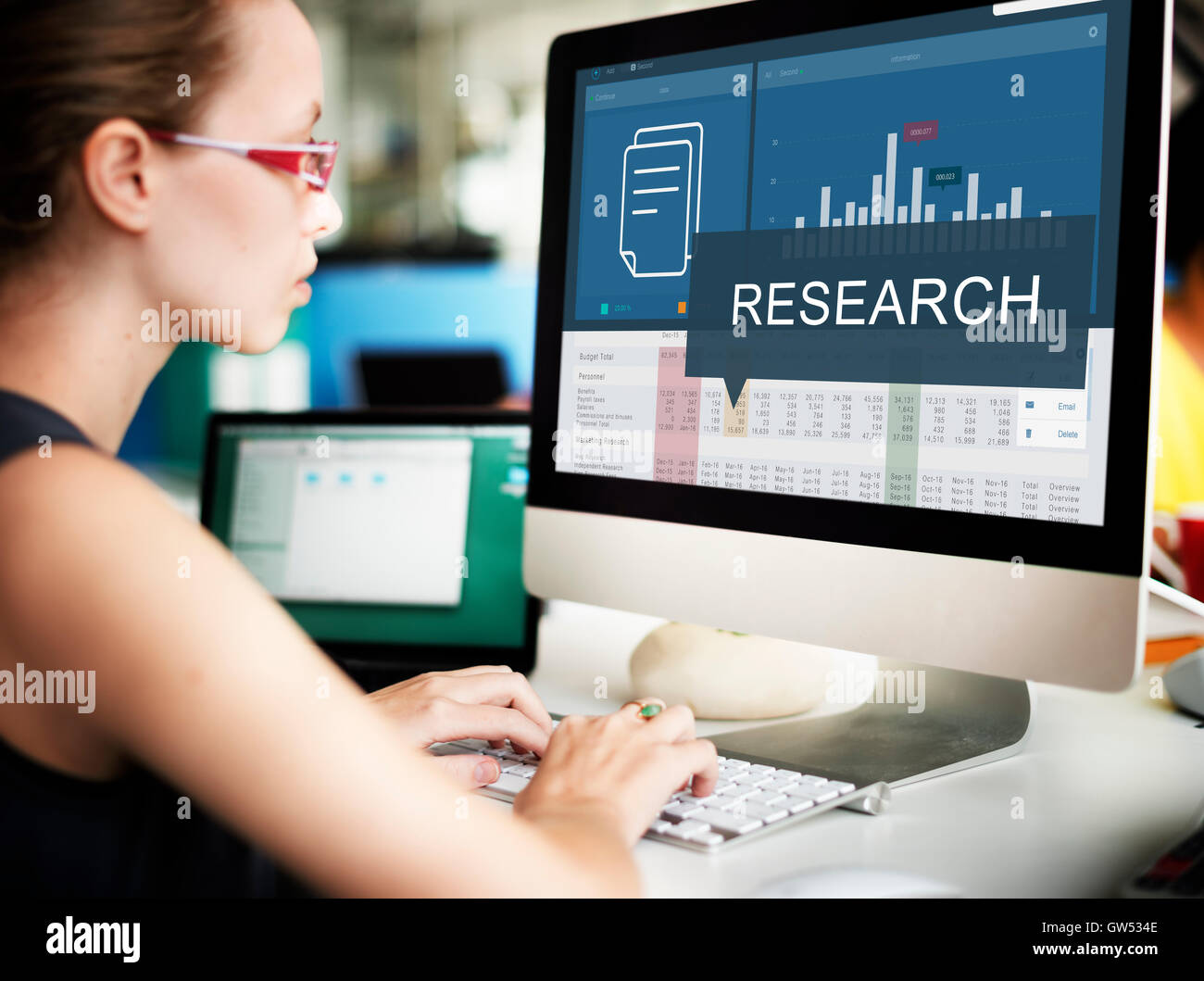 Analytics le ricerche di marketing dei dati aziendali il concetto di progresso Foto Stock