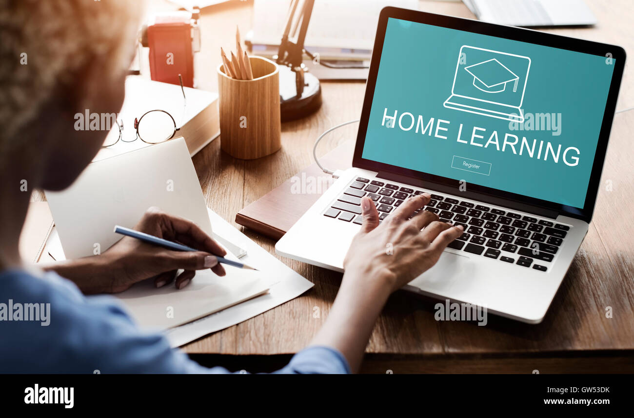 Home Pagina Web di apprendimento pulsante Register Concept Foto Stock