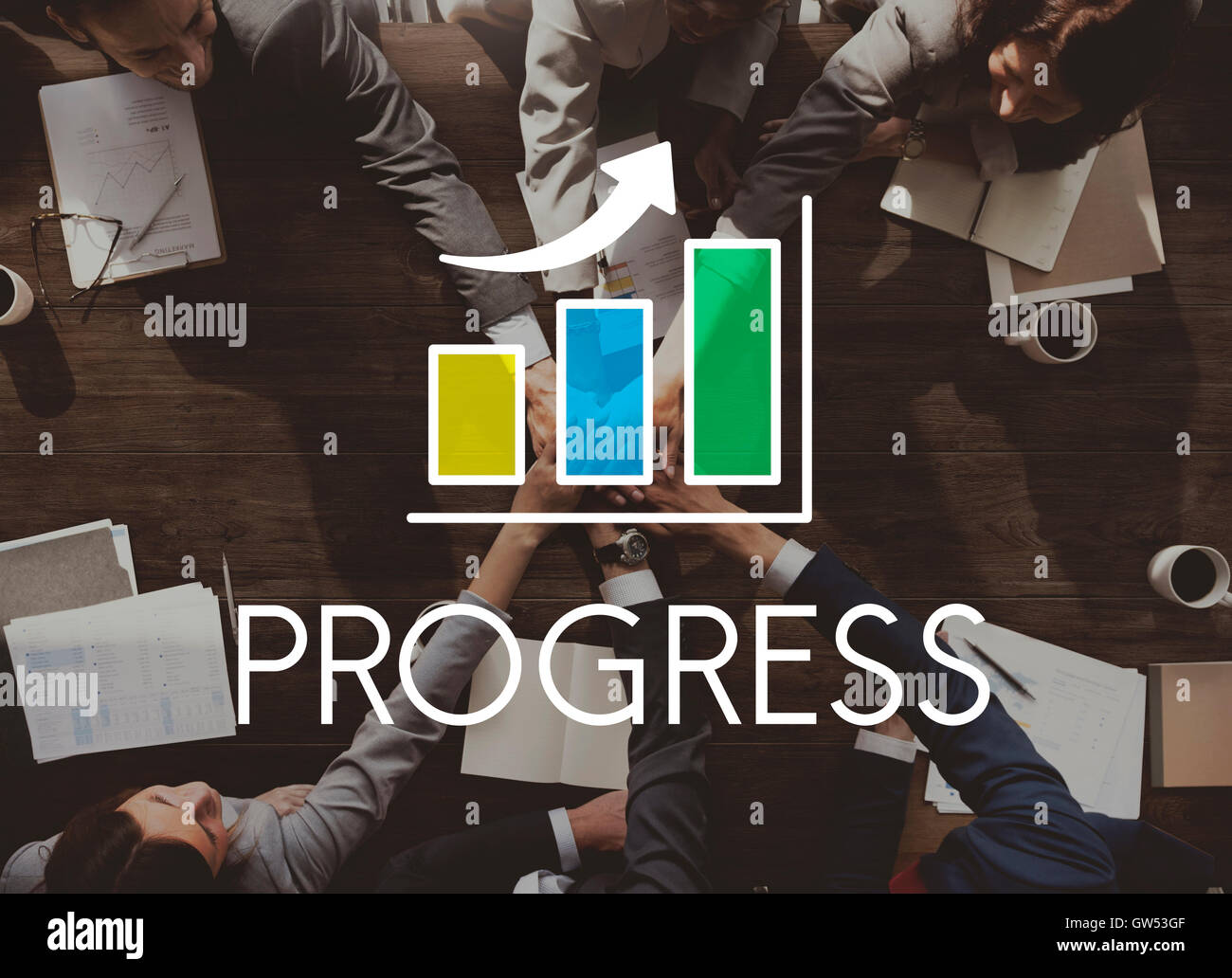 Lo sviluppo del business la crescita Bar concetto grafico Foto Stock