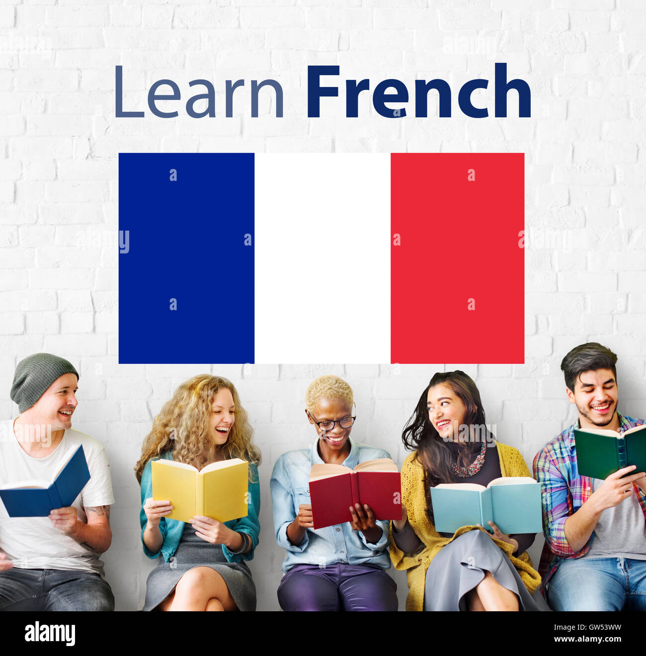 Imparare il francese Online il concetto di istruzione Foto Stock