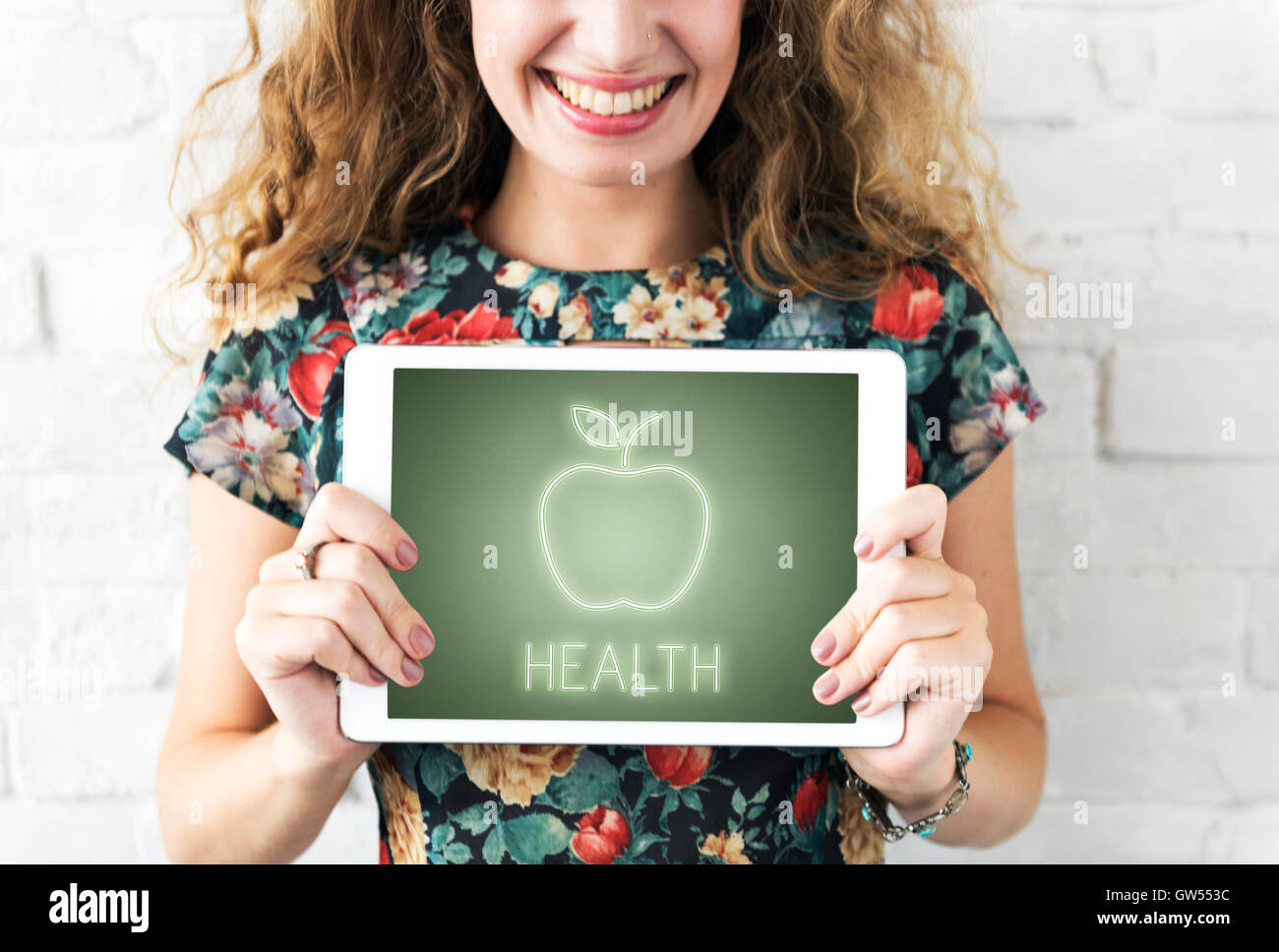 Nutrizione e salute Apple mangiare sano concetto organico Foto Stock