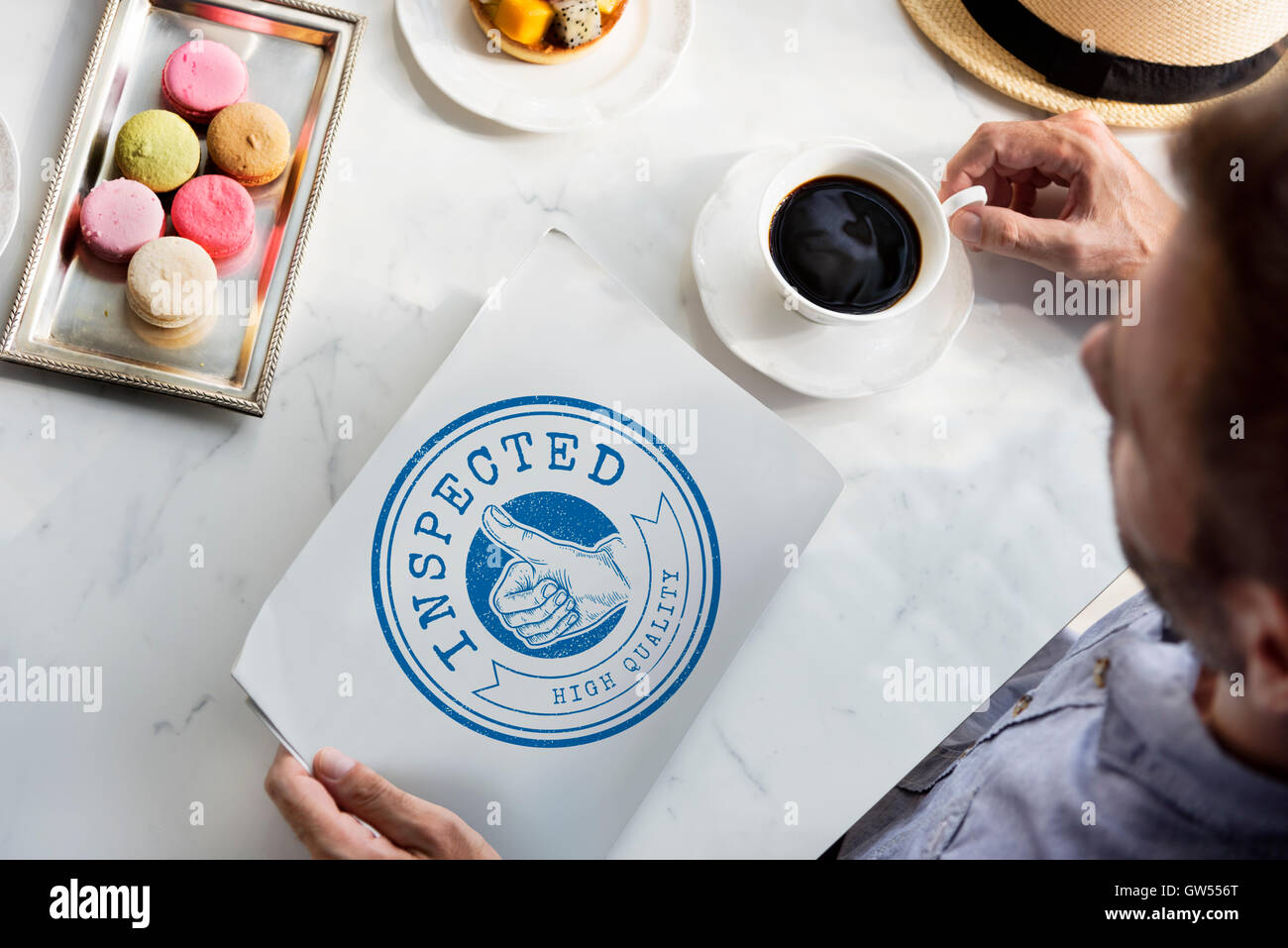 Ha approvato la scelta migliore garanzia di qualità concetto esclusivo Foto Stock