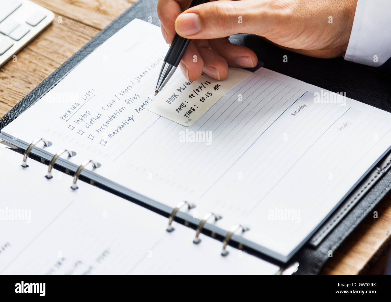 Appuntamento Checklist degli obiettivi di pianificazione data concezione del tempo Foto Stock