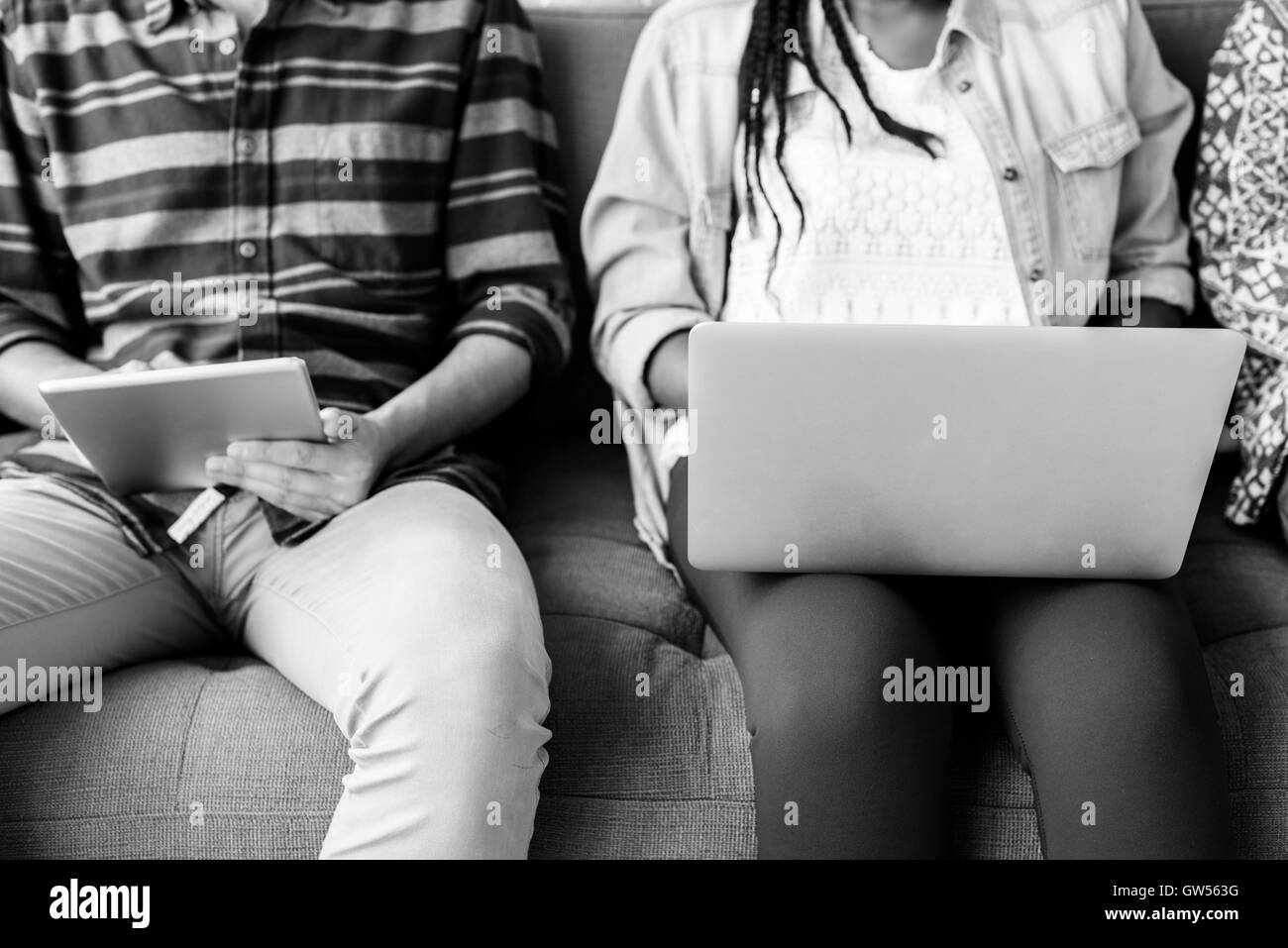 La diversità di persone del team La tecnologia di connessione in rete Concept Foto Stock