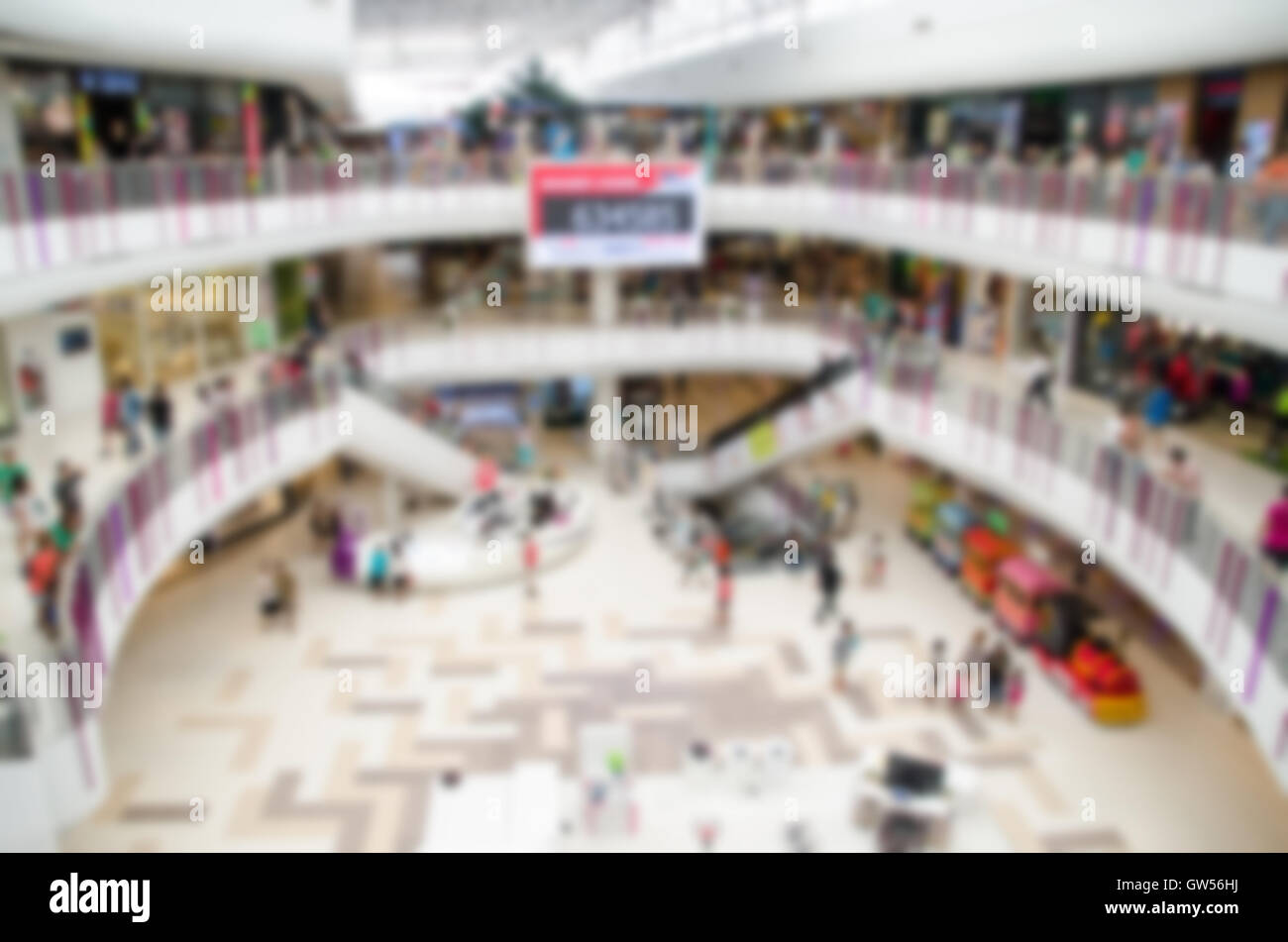 La sfocatura del centro commerciale e il ministero per lo shopping Foto Stock